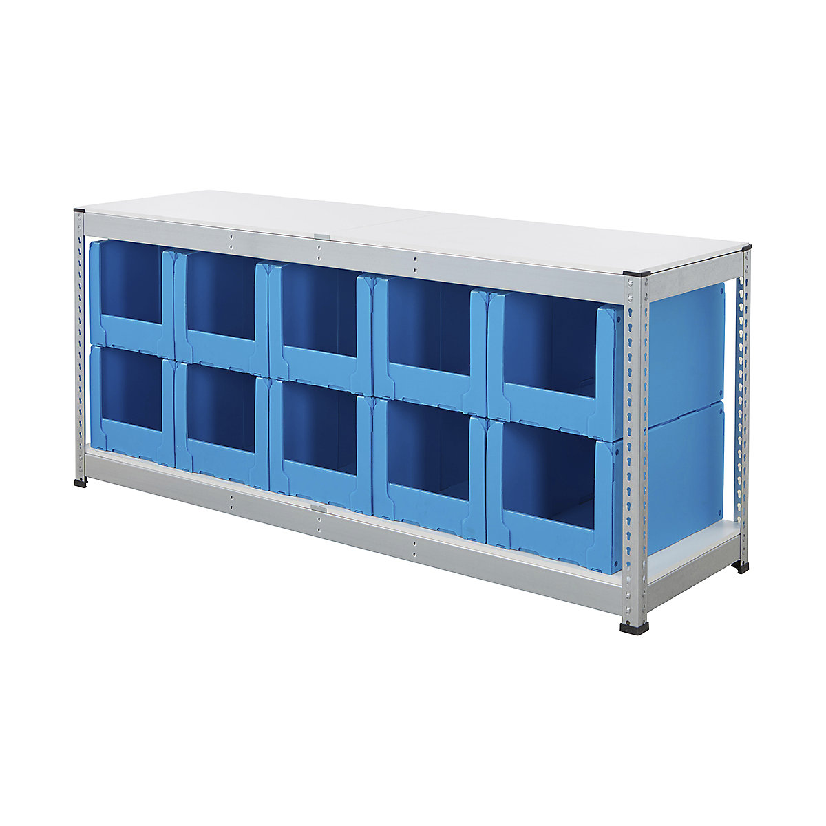 BiG400 Workbench With Correx Pick Bins | Galvanised