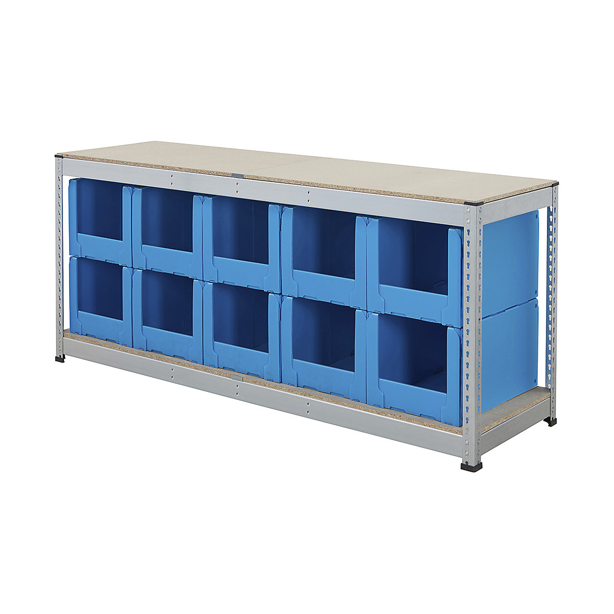 BiG400 Workbench With Correx Pick Bins | Galvanised