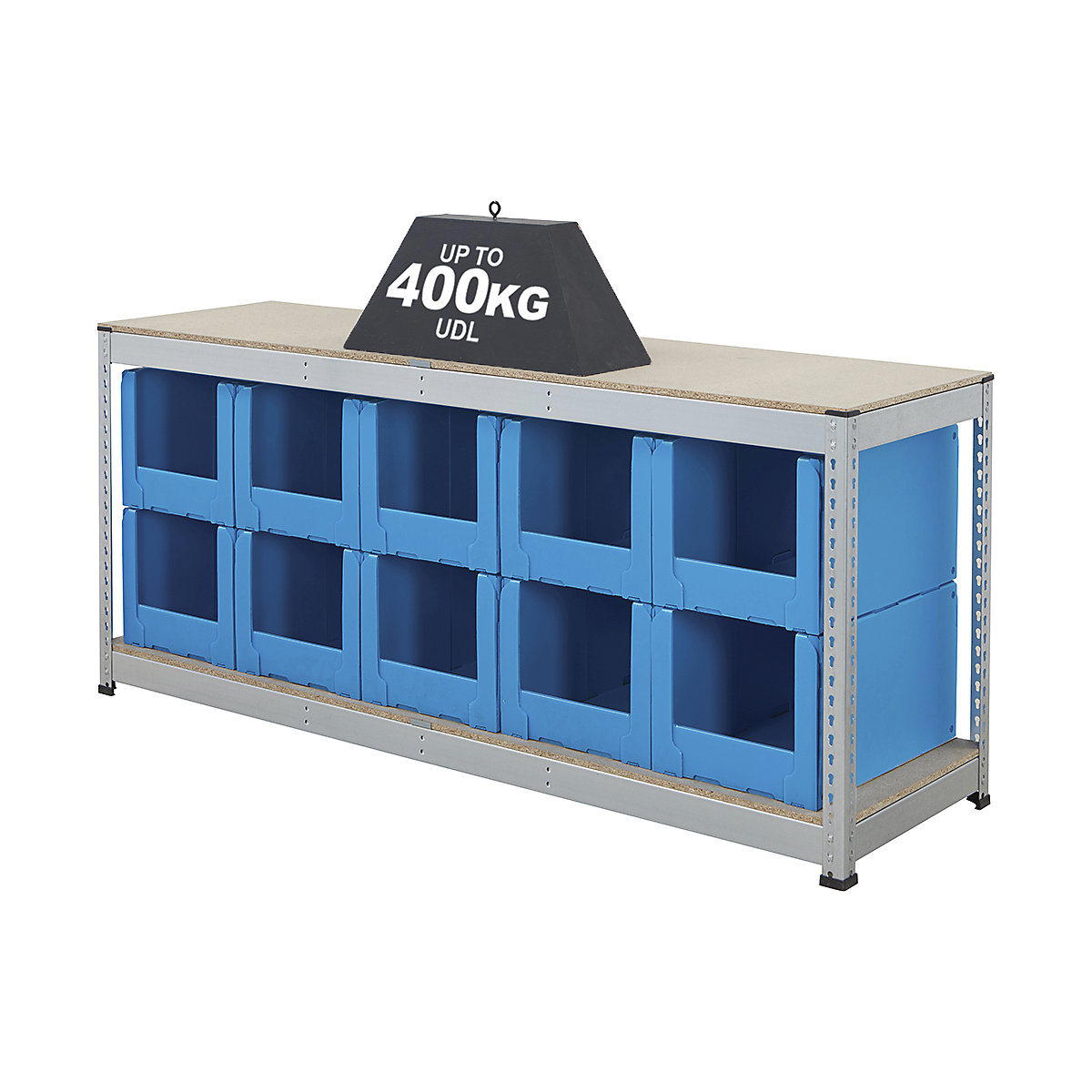 BiG400 Workbench With Correx Pick Bins | Galvanised (Product illustration 5)-4