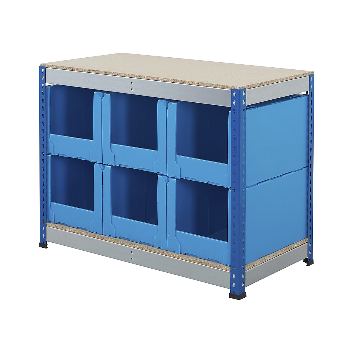 BiG400 Workbench with Correx Pick Bins Blue Orange | BiGDUG
