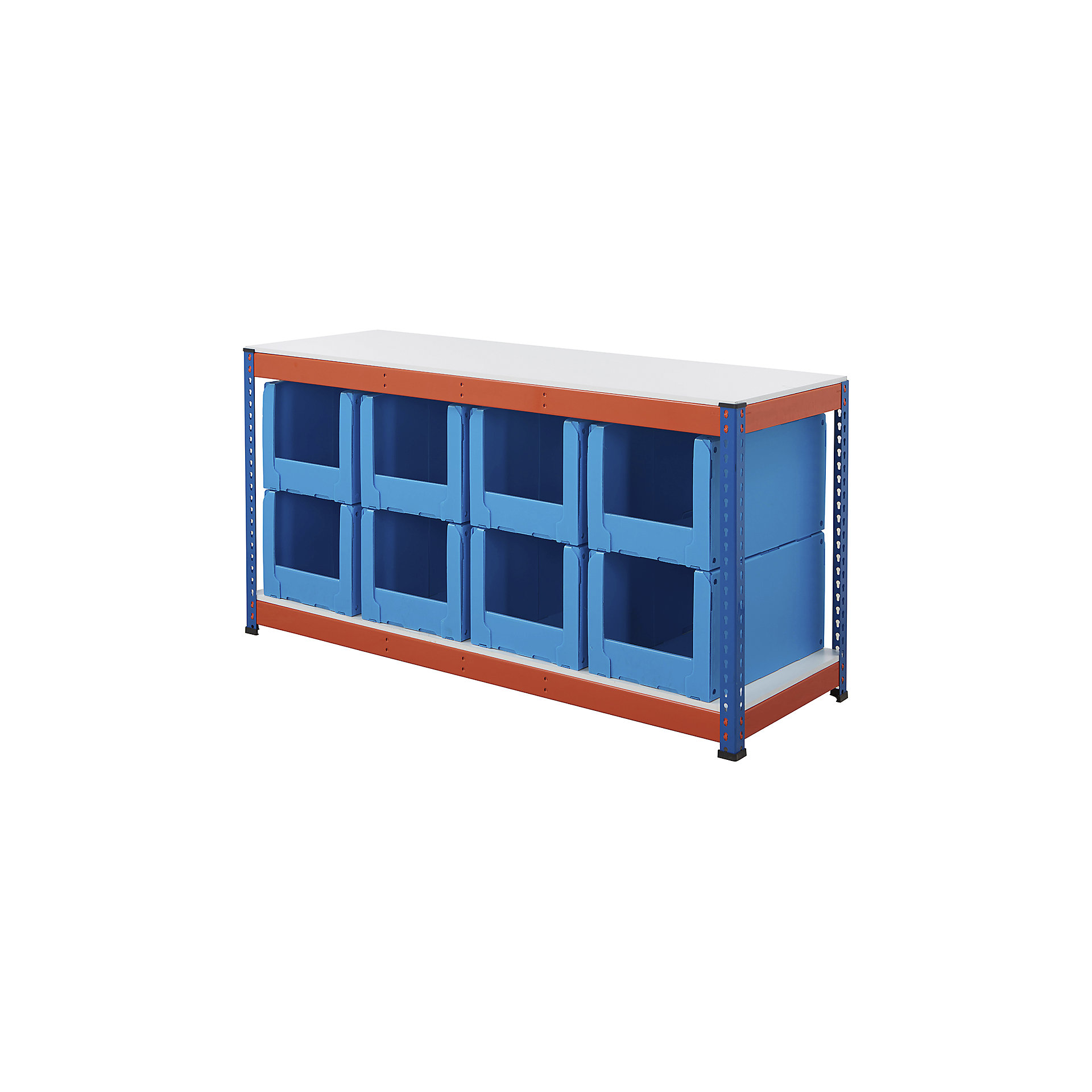 BiG400 Workbench with Correx Pick Bins Blue Orange | BiGDUG