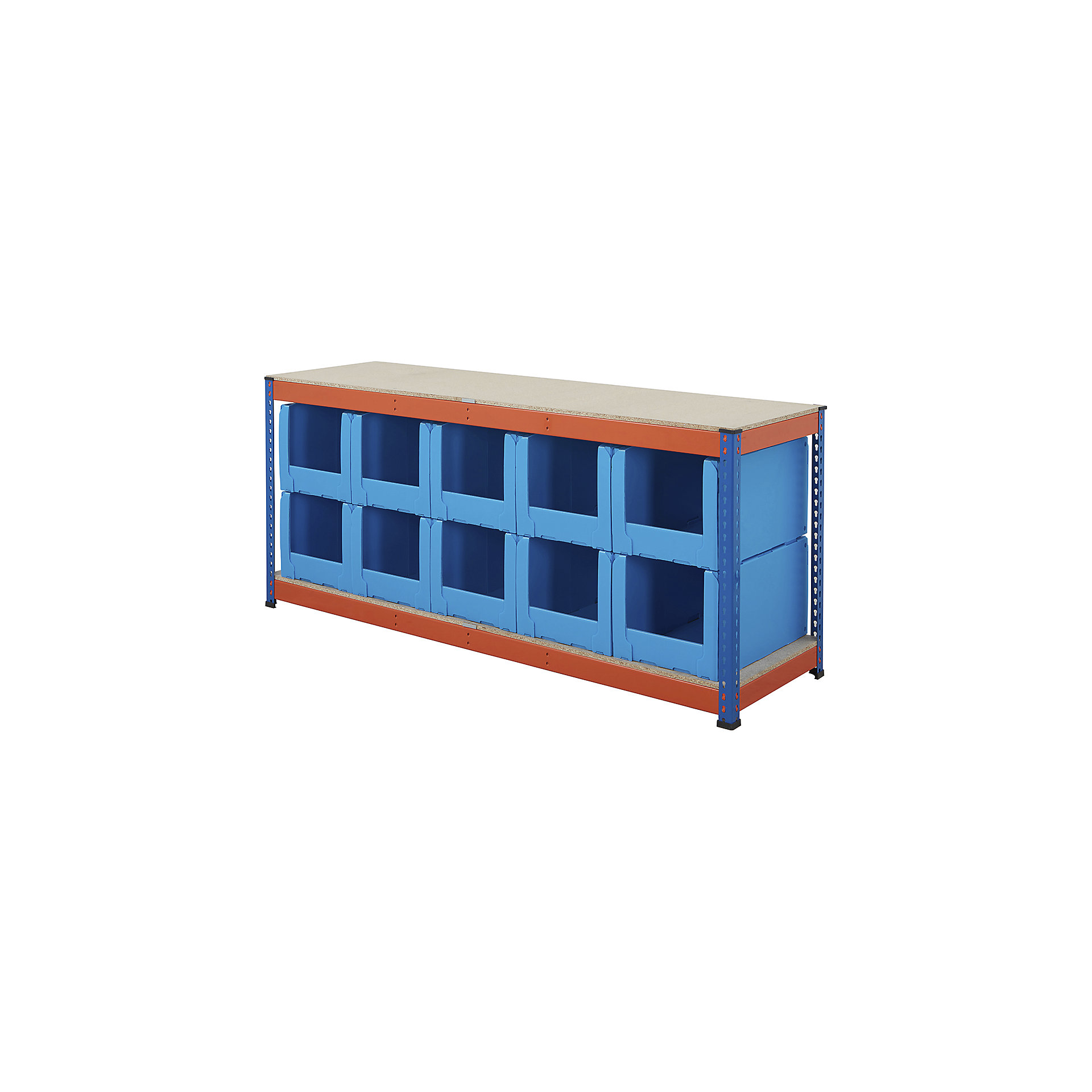 BiG400 Workbench with Correx Pick Bins Blue Orange | BiGDUG