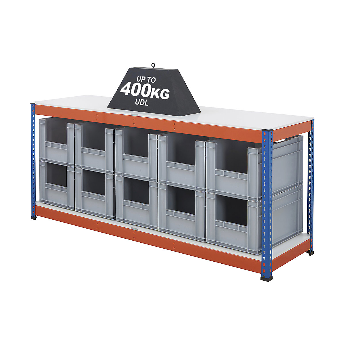 BiG400 Workbench With Euro Pick Bins | Blue & Orange (Product illustration 7)-6