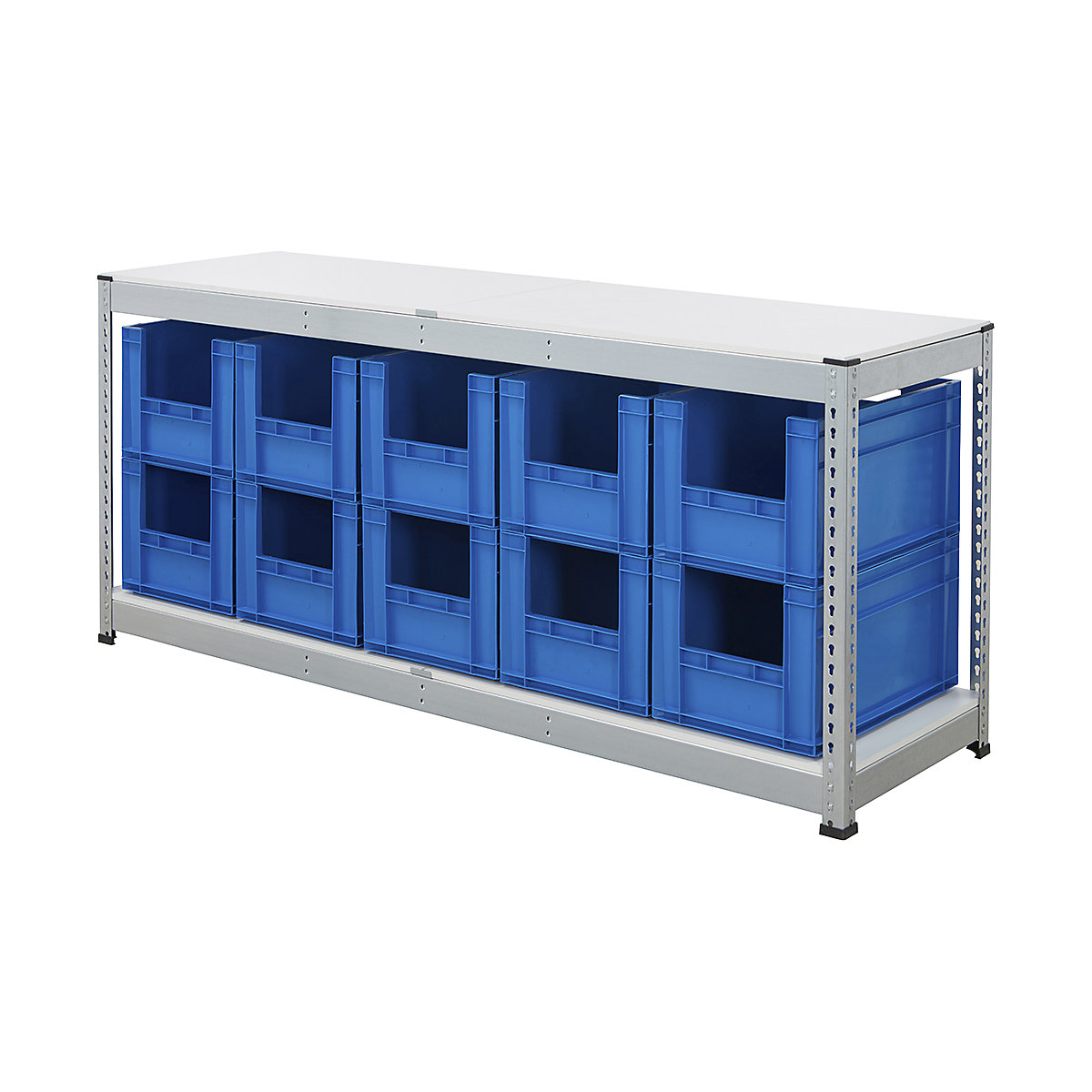BiG400 Workbench With Euro Pick Bins |  Galvanised