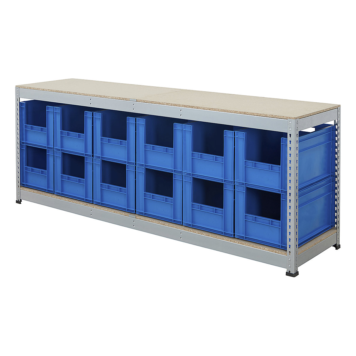 BiG400 Workbench With Euro Pick Bins |  Galvanised