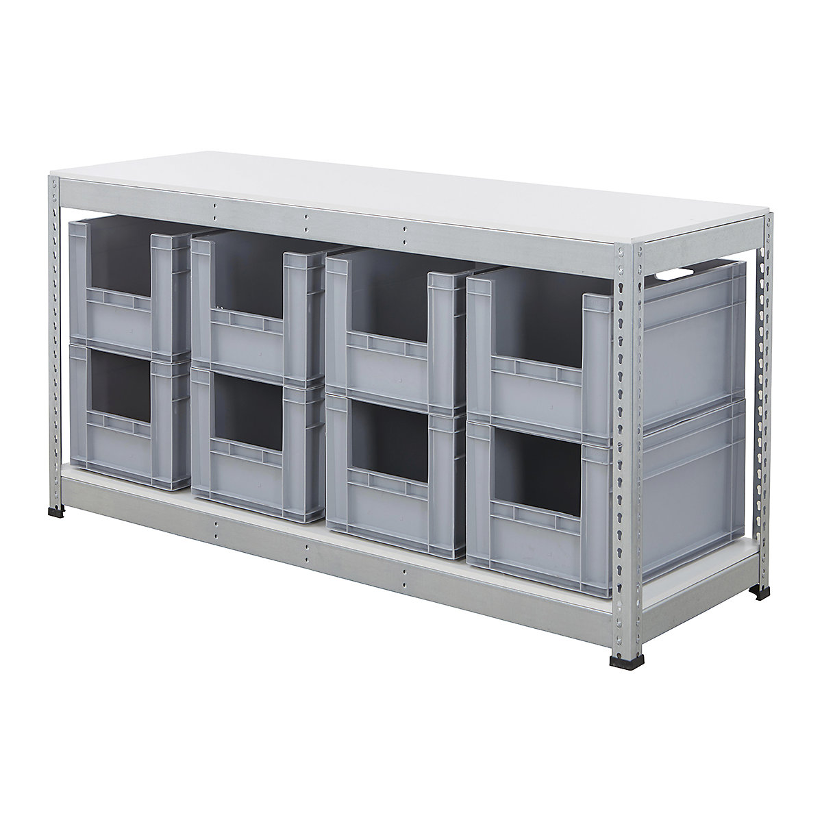 BiG400 Workbench With Euro Pick Bins |  Galvanised
