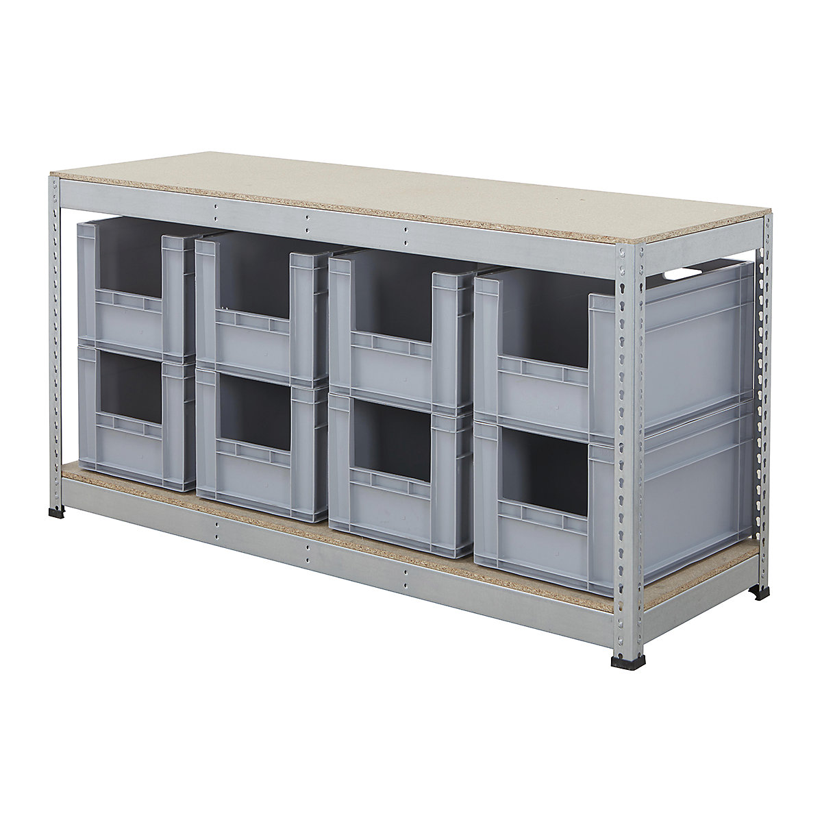 BiG400 Workbench With Euro Pick Bins |  Galvanised