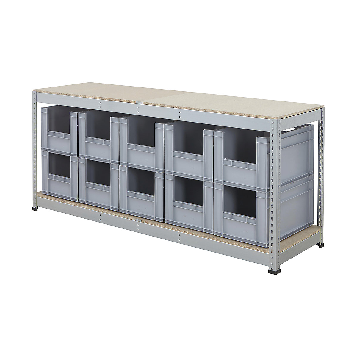 BiG400 Workbench With Euro Pick Bins |  Galvanised