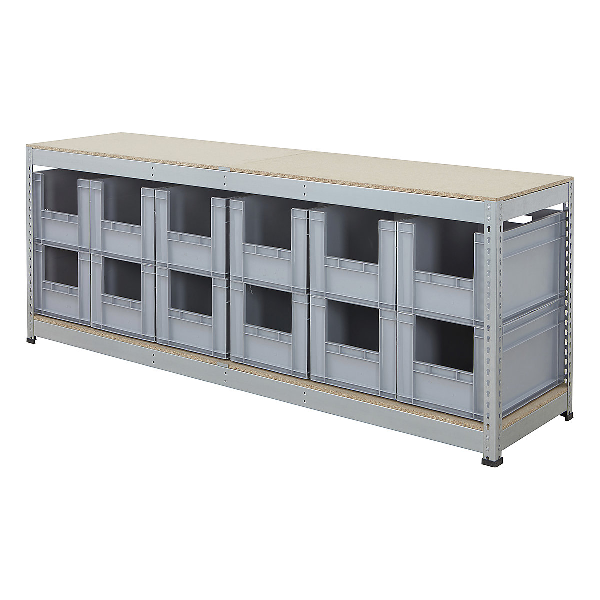 BiG400 Workbench With Euro Pick Bins |  Galvanised