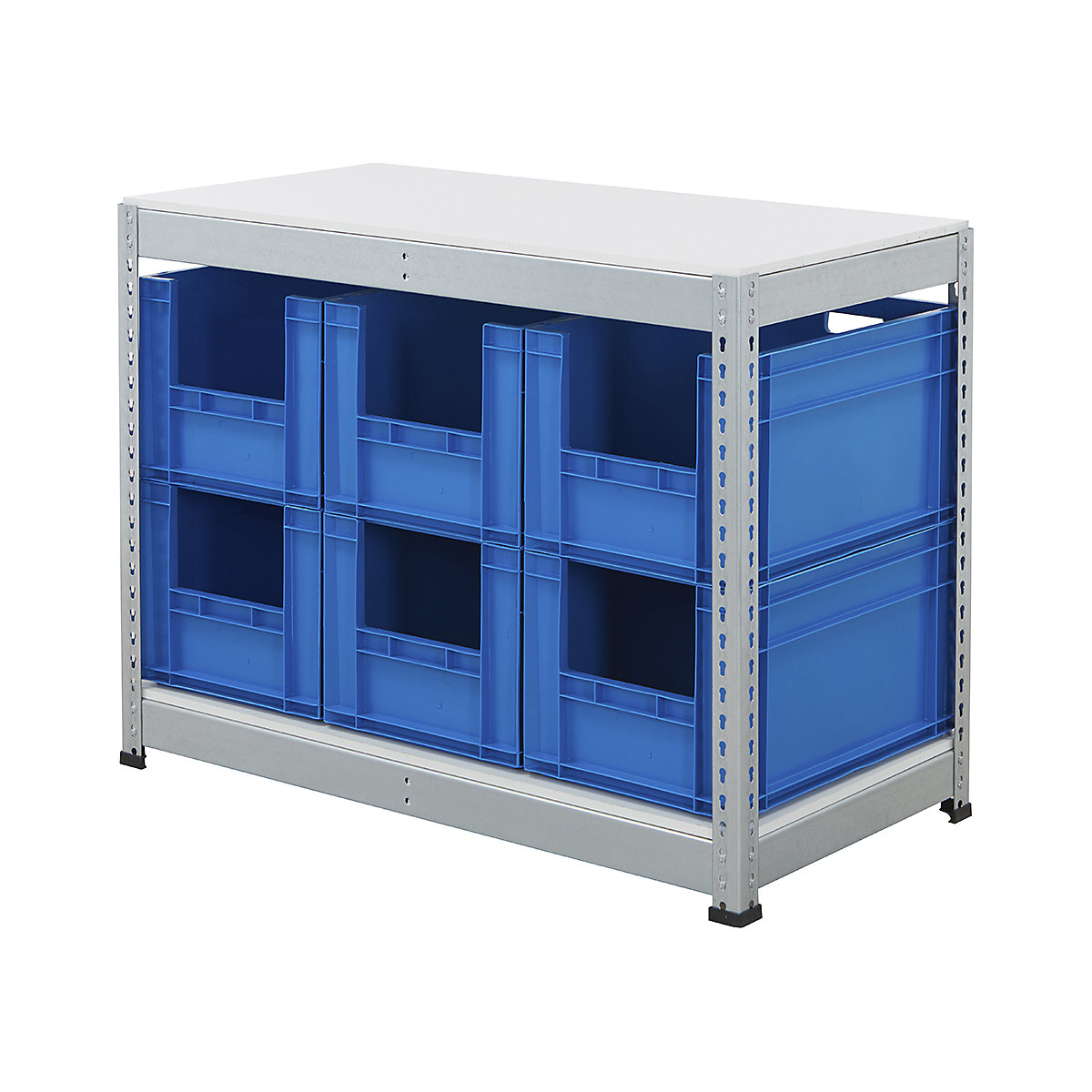 BiG400 Workbench With Euro Pick Bins |  Galvanised
