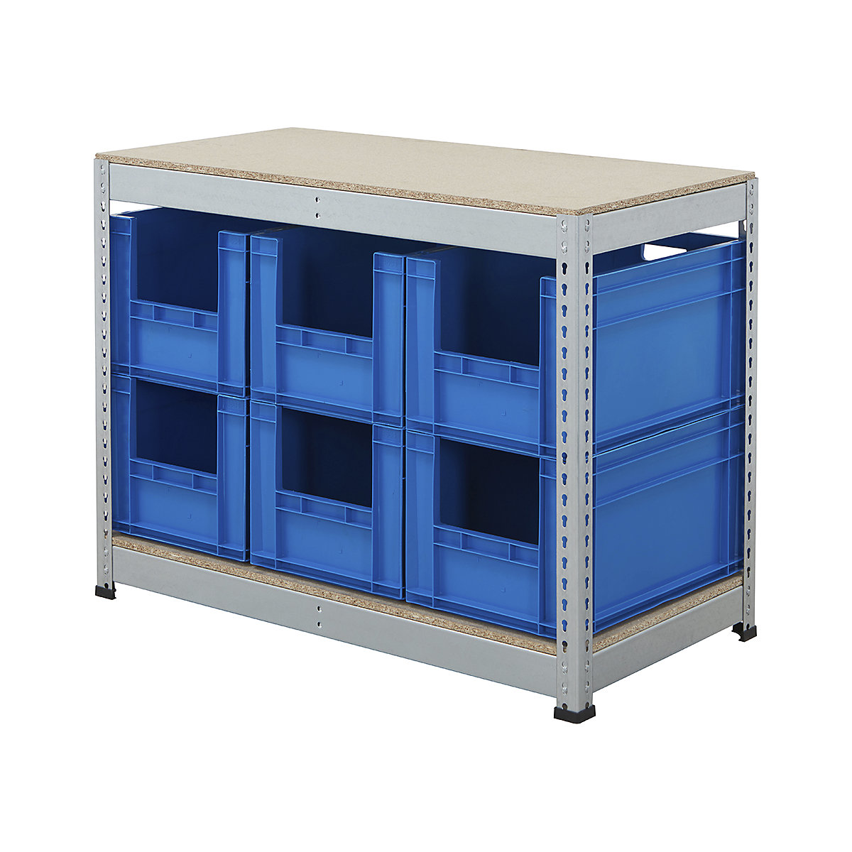 BiG400 Workbench With Euro Pick Bins |  Galvanised