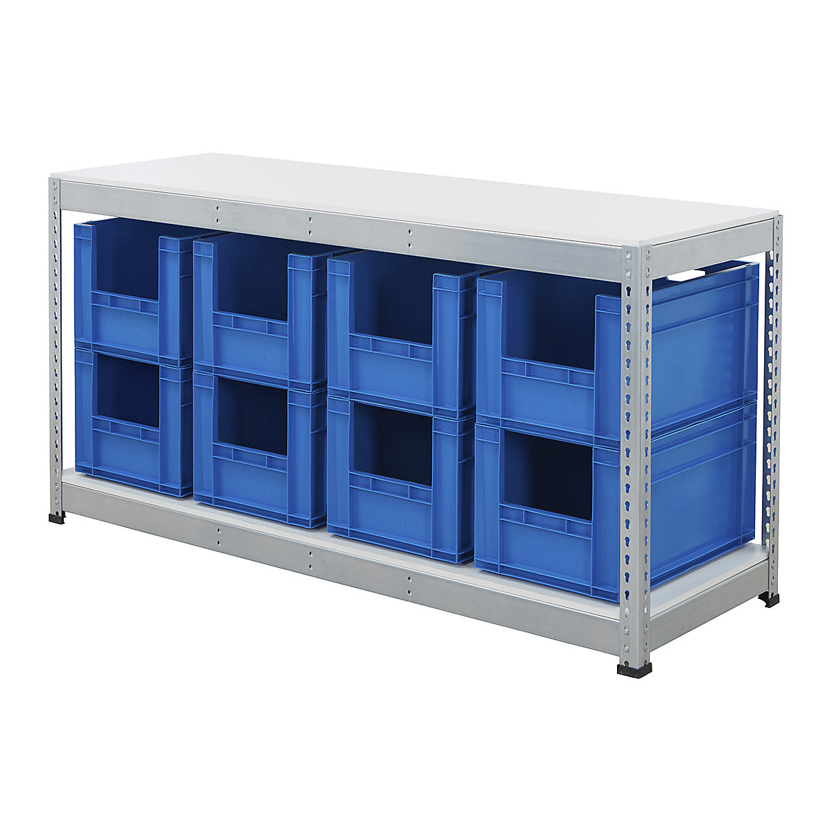 BiG400 Workbench With Euro Pick Bins |  Galvanised