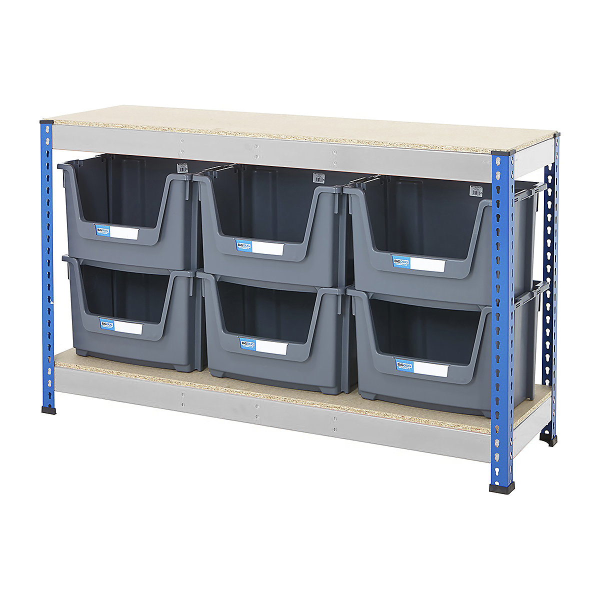 BiG400 Workbench With Pick Bins | Blue & Galvanised