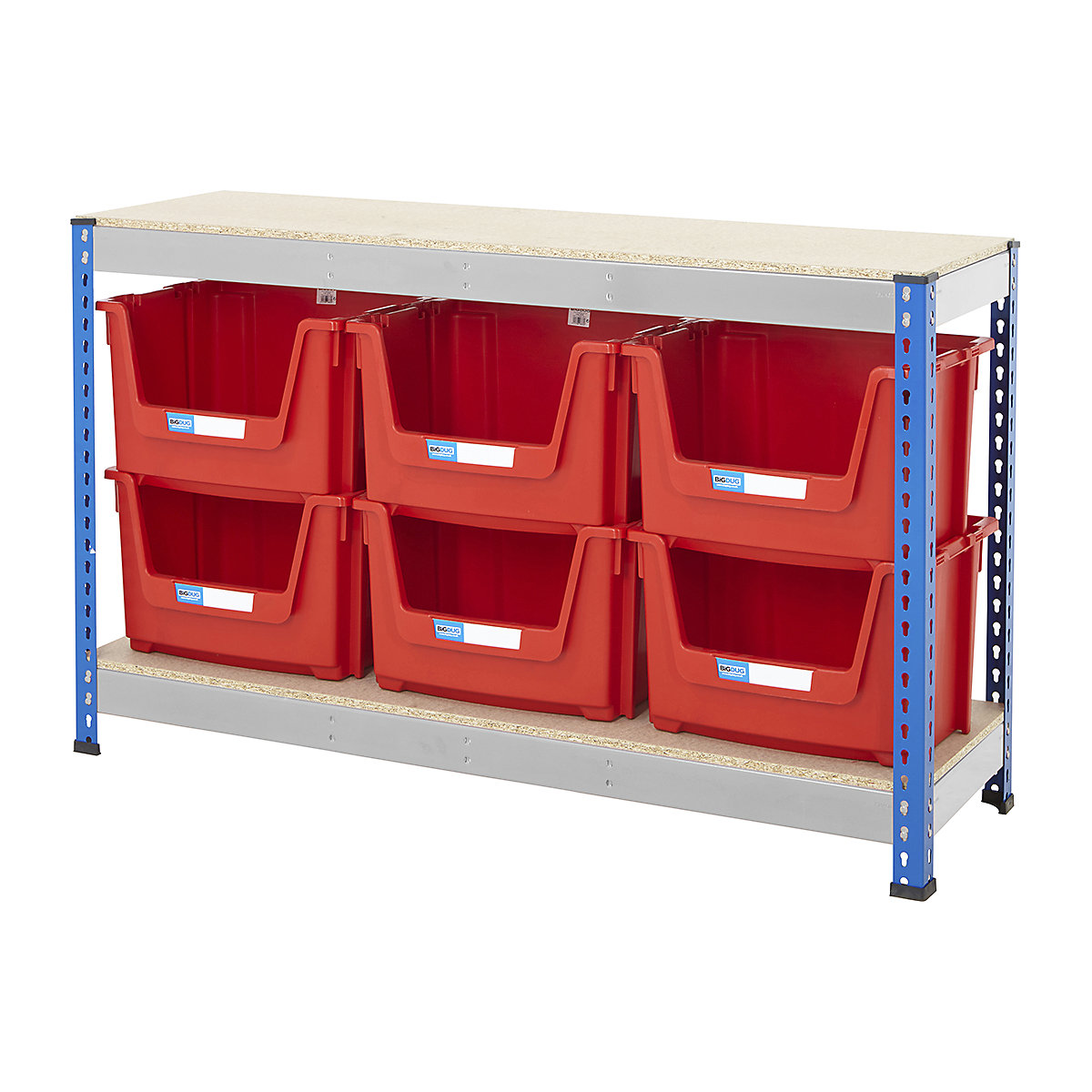 BiG400 Workbench With Pick Bins | Blue & Galvanised