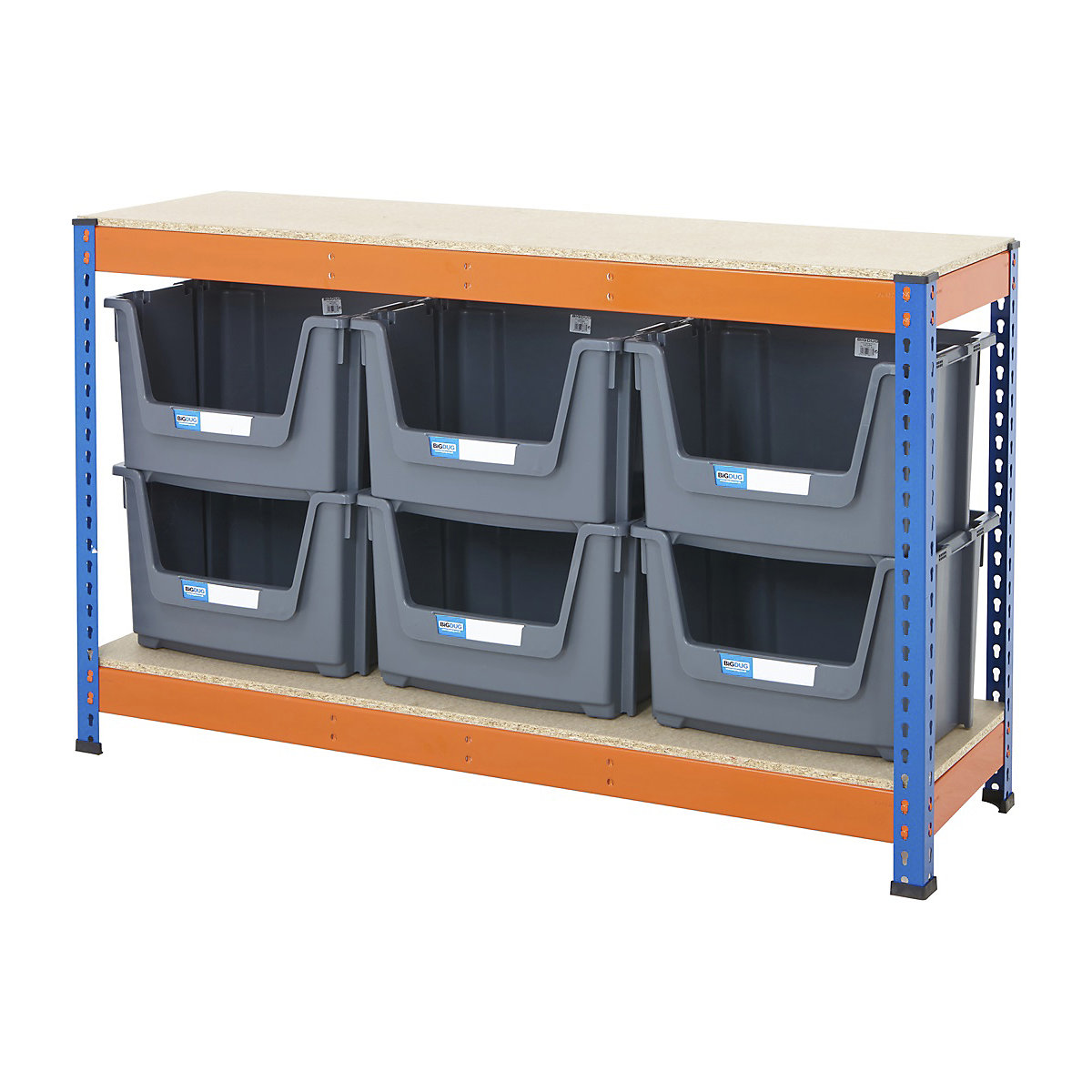 BiG400 Workbench With Pick Bins | Blue & Orange