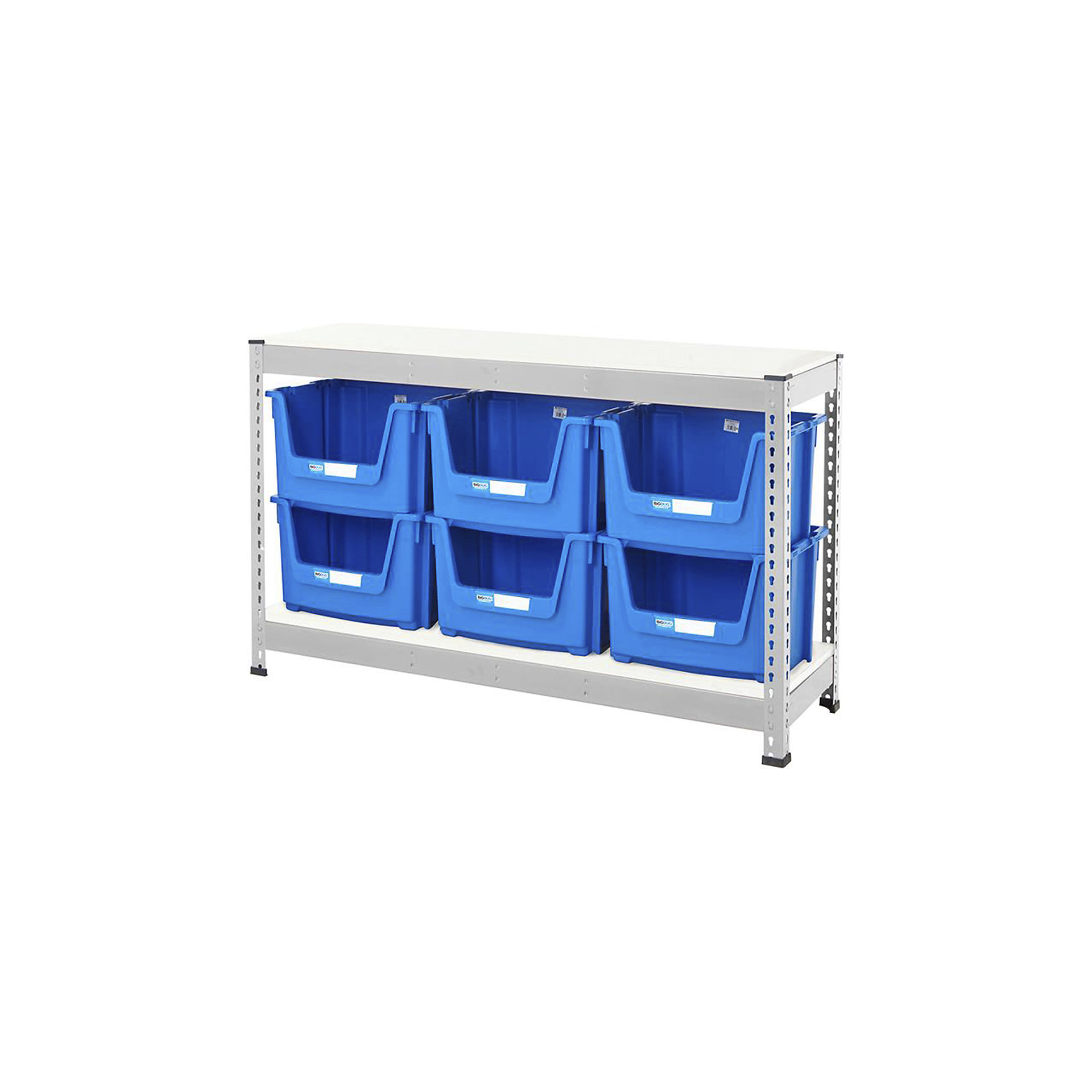 BiG400 Workbench with Pick Bins Blue Silver | BiGDUG