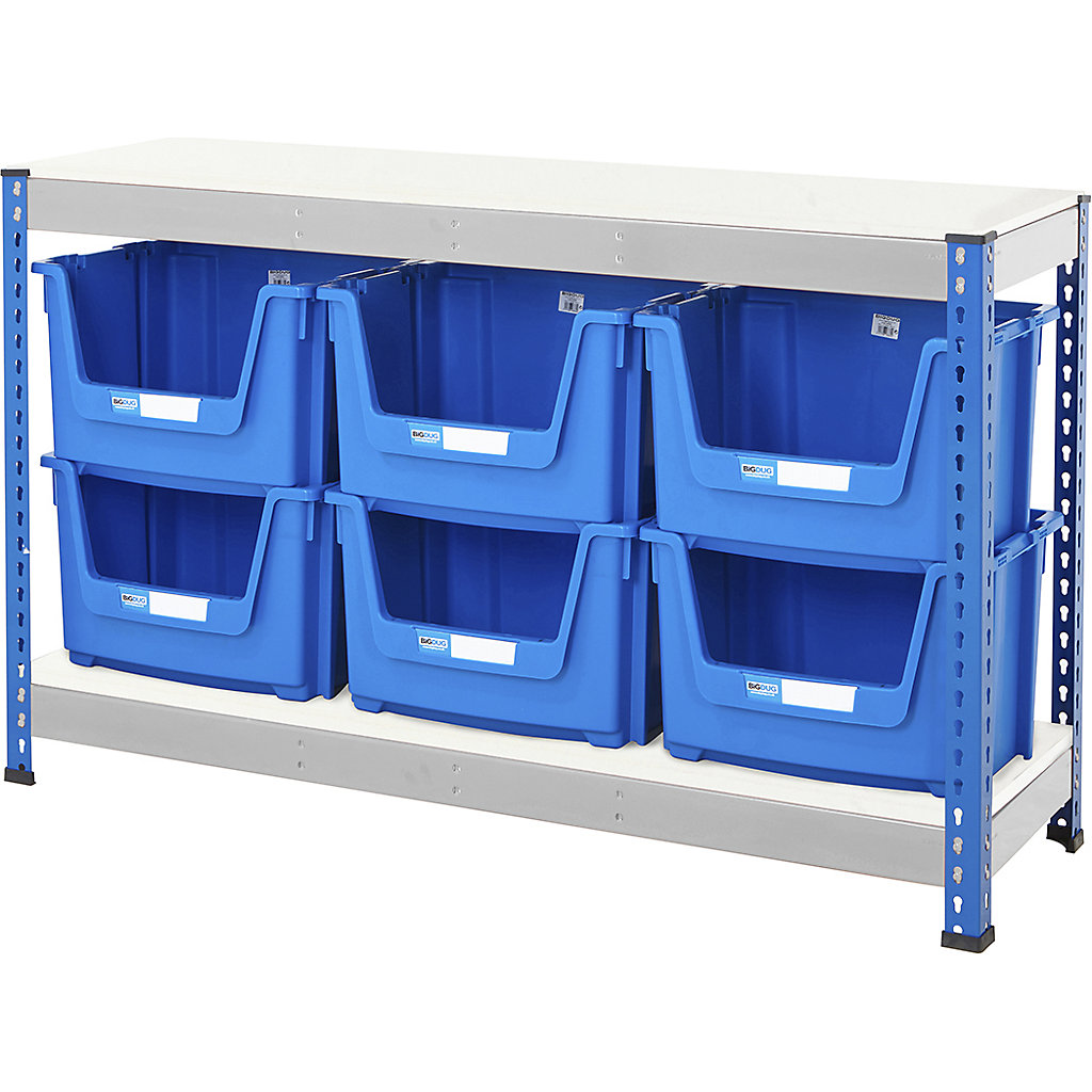 BiG400 Workbench with Pick Bins Blue Silver | BiGDUG