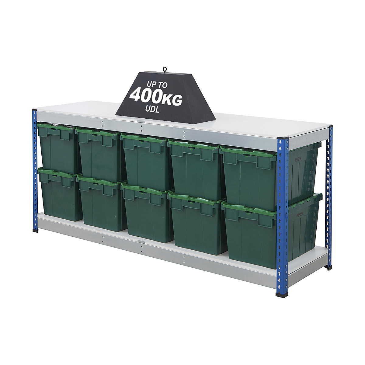 BiG400 Workbench with BiGDUG Euro Tote Boxes | Blue & Galvanised (Product illustration 6)-5
