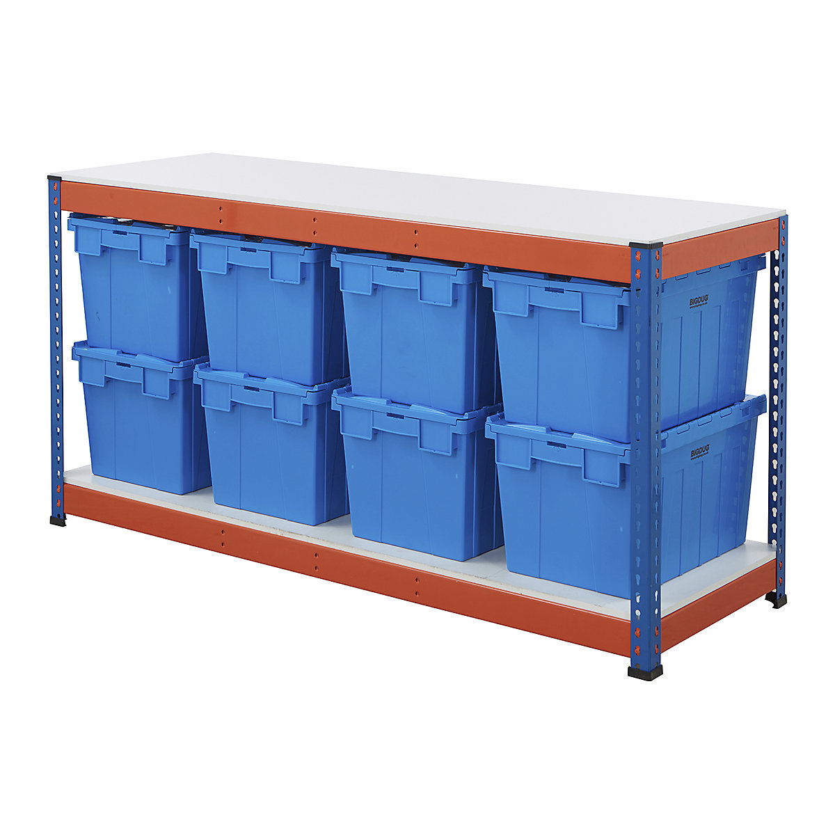 BiG400 Workbench with BiGDUG Euro Tote Boxes | Blue & Orange
