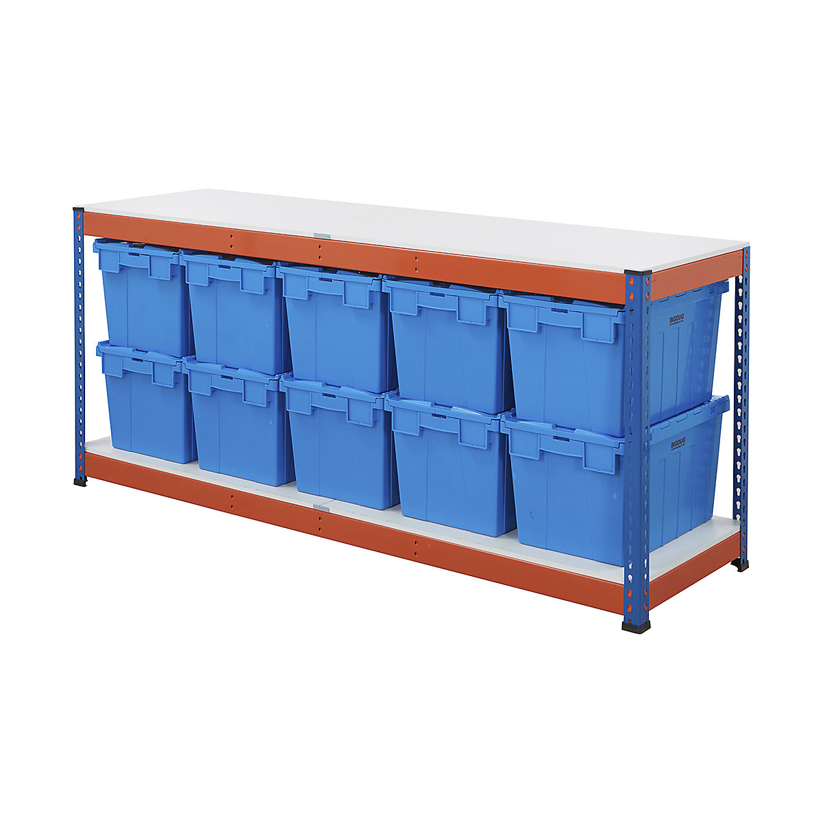 BiG400 Workbench with BiGDUG Euro Tote Boxes | Blue & Orange
