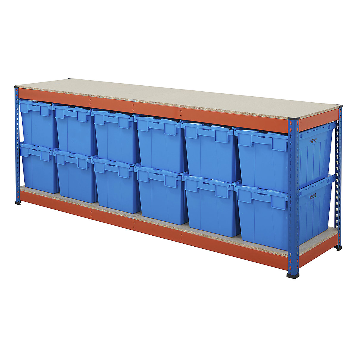 BiG400 Workbench with BiGDUG Euro Tote Boxes | Blue & Orange