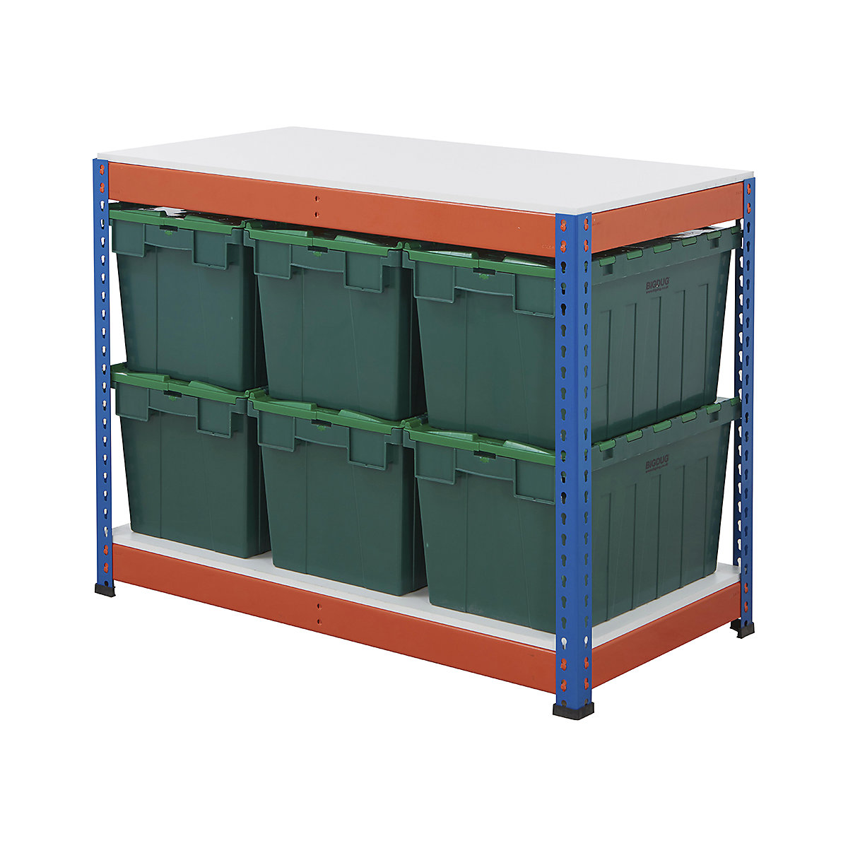 BiG400 Workbench with BiGDUG Euro Tote Boxes | Blue & Orange
