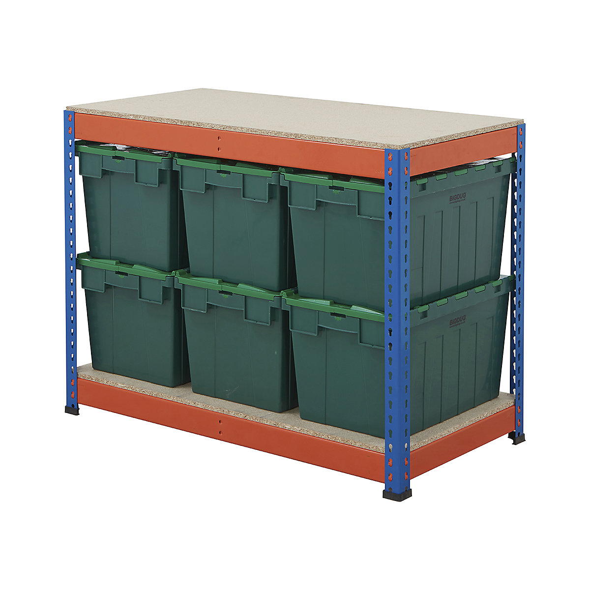 BiG400 Workbench with BiGDUG Euro Tote Boxes | Blue & Orange