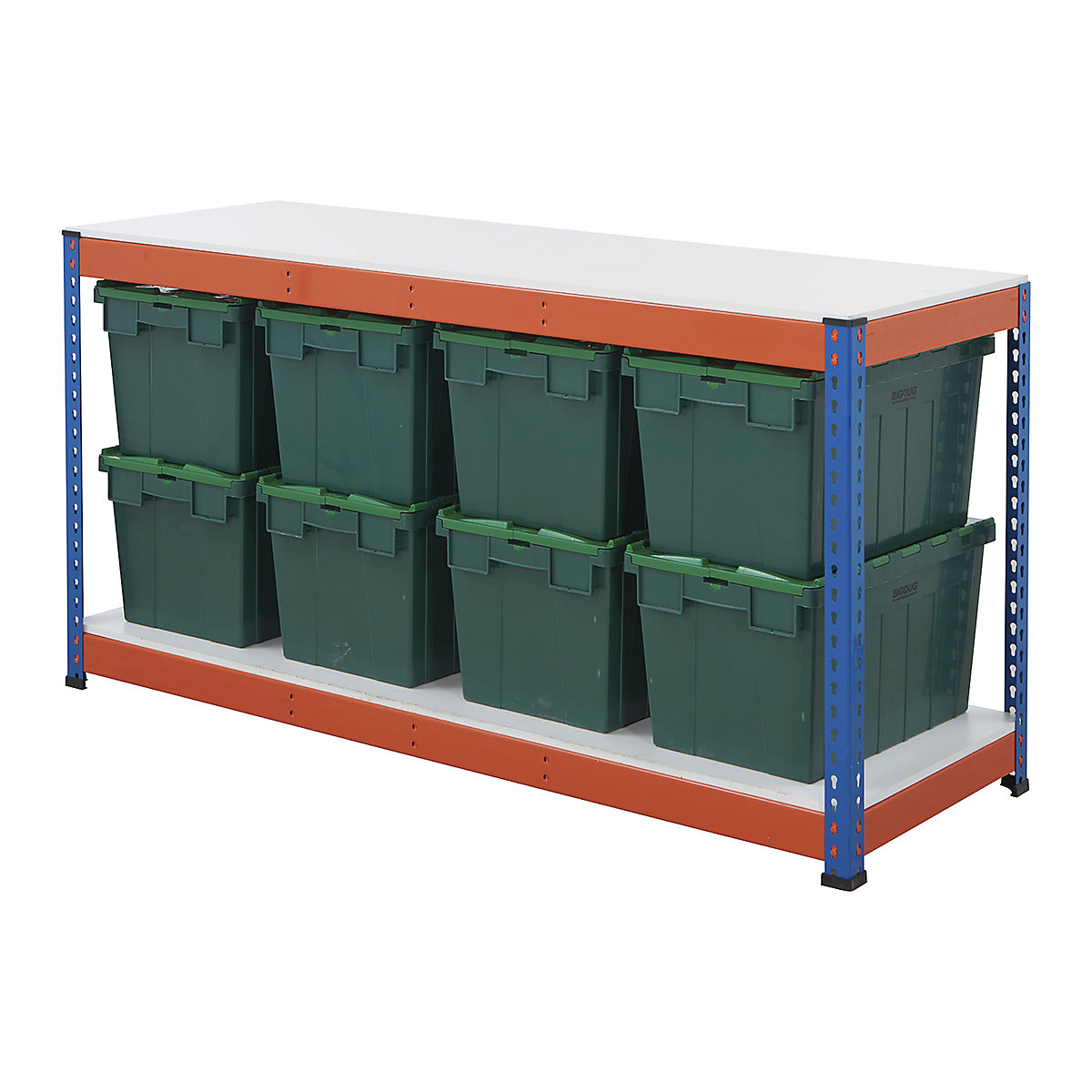 BiG400 Workbench with BiGDUG Euro Tote Boxes | Blue & Orange
