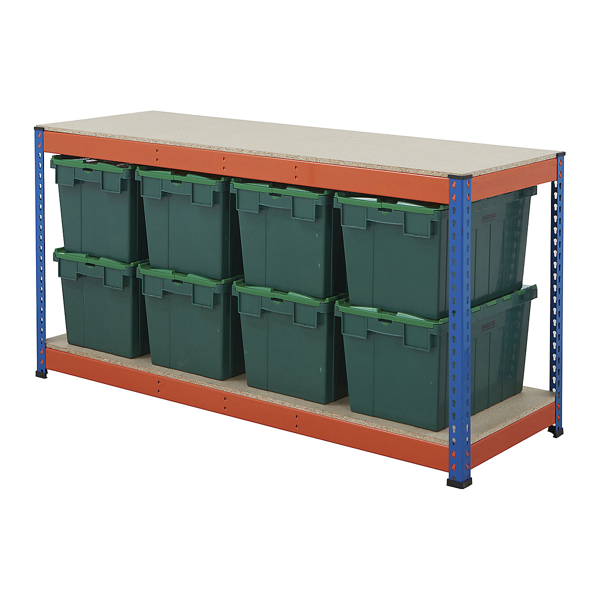 BiG400 Workbench with BiGDUG Euro Tote Boxes | Blue & Orange