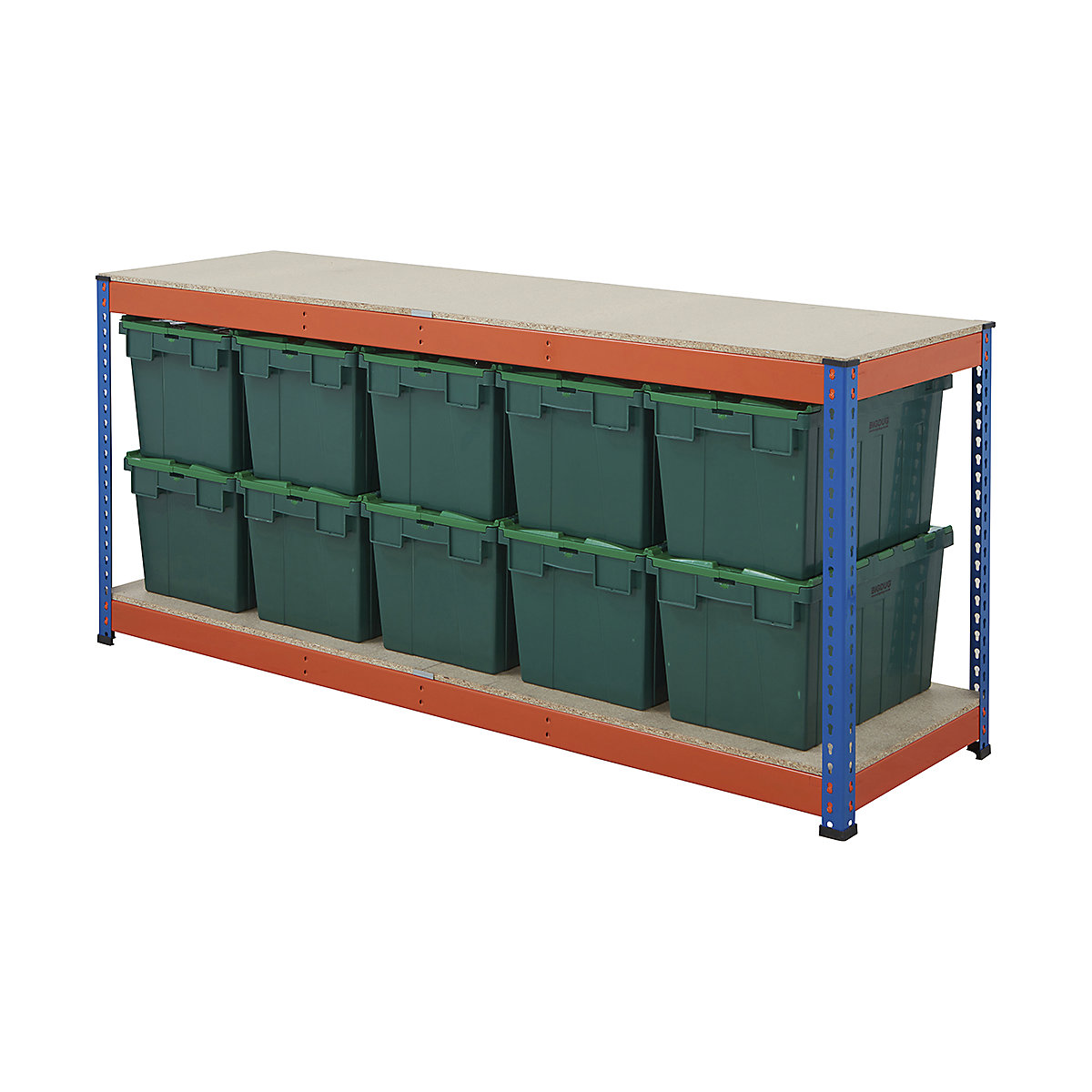 BiG400 Workbench with BiGDUG Euro Tote Boxes | Blue & Orange
