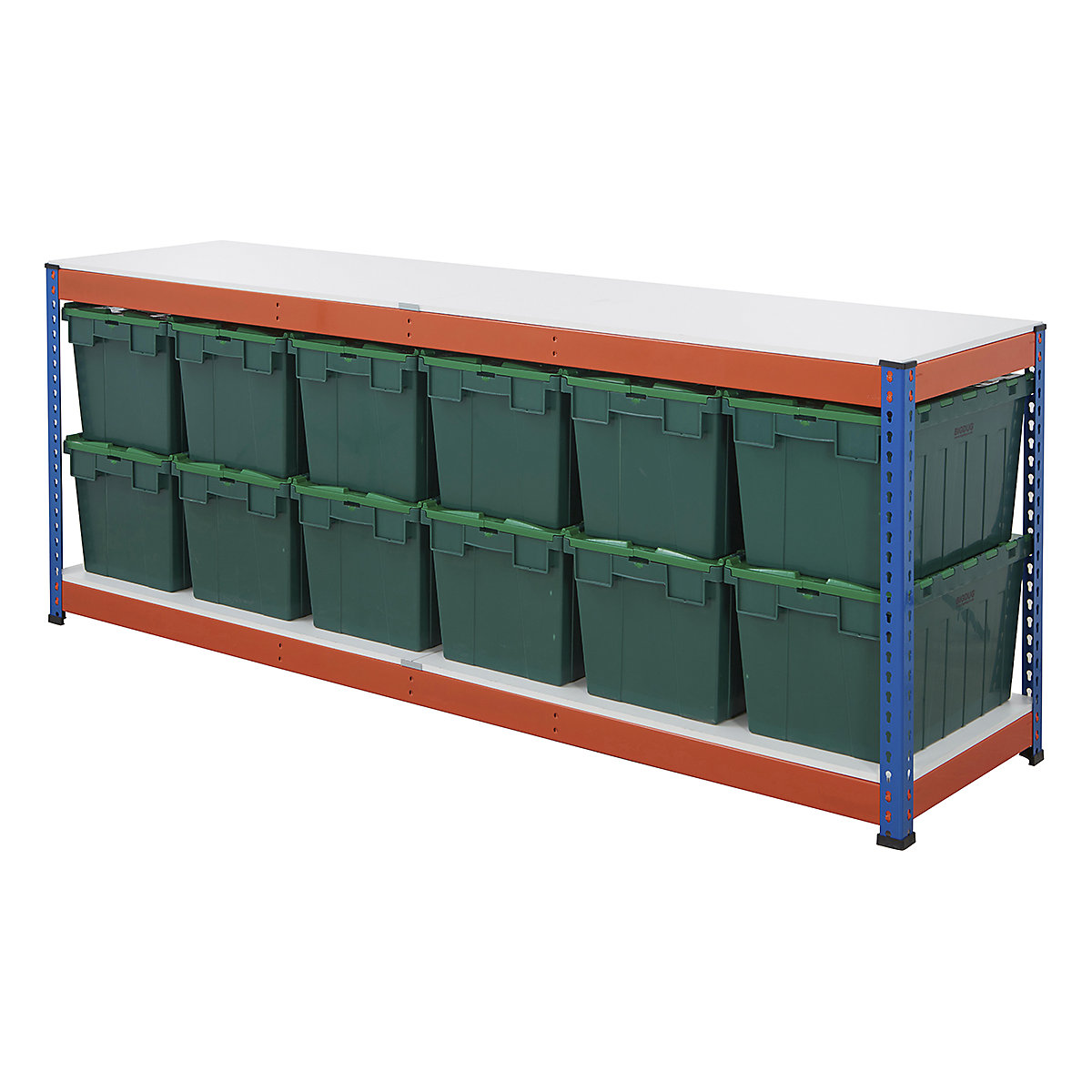 BiG400 Workbench with BiGDUG Euro Tote Boxes | Blue & Orange