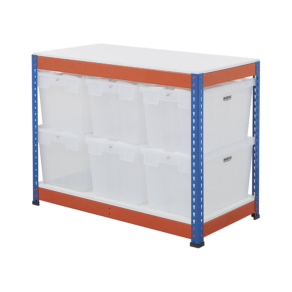 BiG400 Workbench with BiGDUG Euro Tote Boxes | Blue & Orange