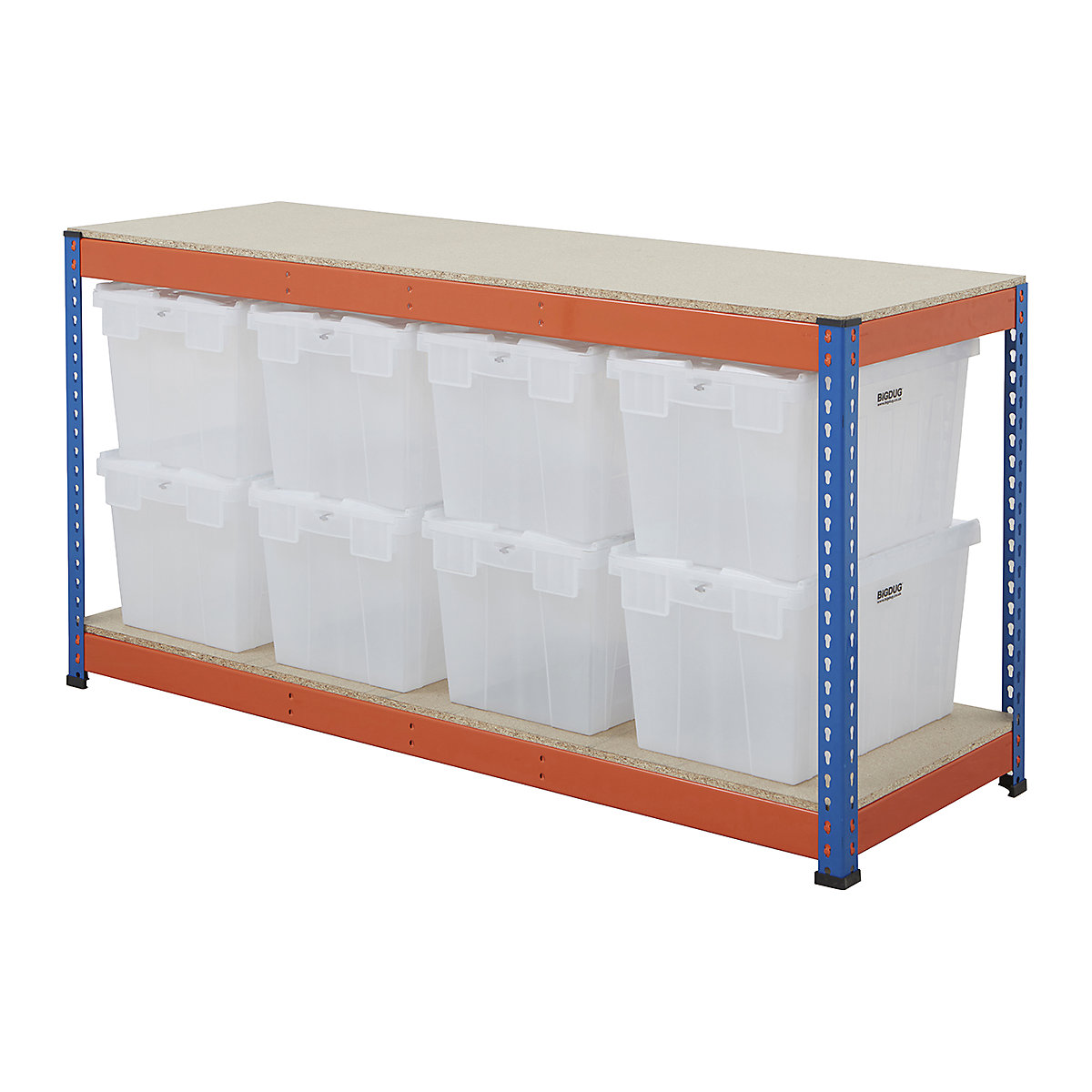 BiG400 Workbench with BiGDUG Euro Tote Boxes | Blue & Orange