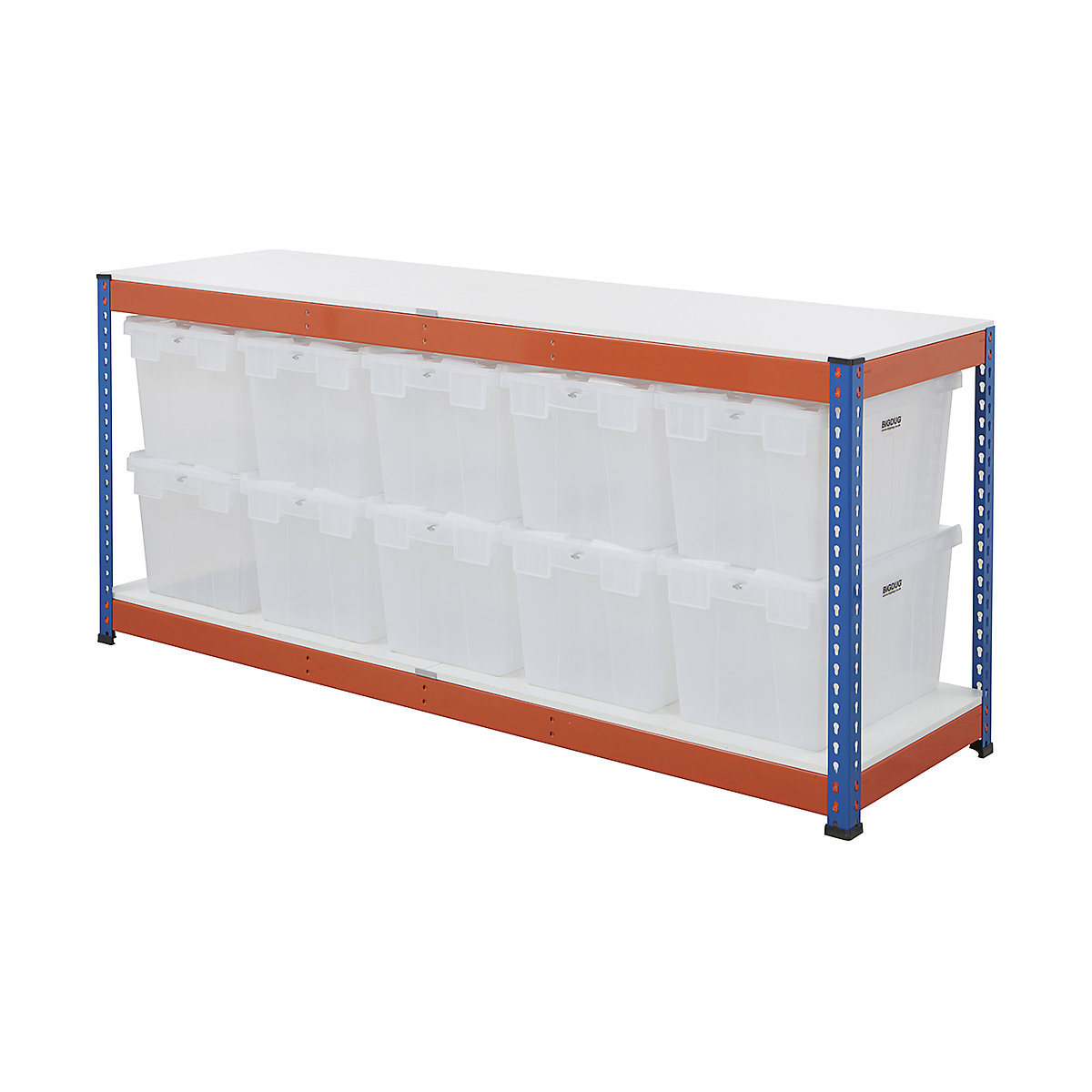 BiG400 Workbench with BiGDUG Euro Tote Boxes | Blue & Orange