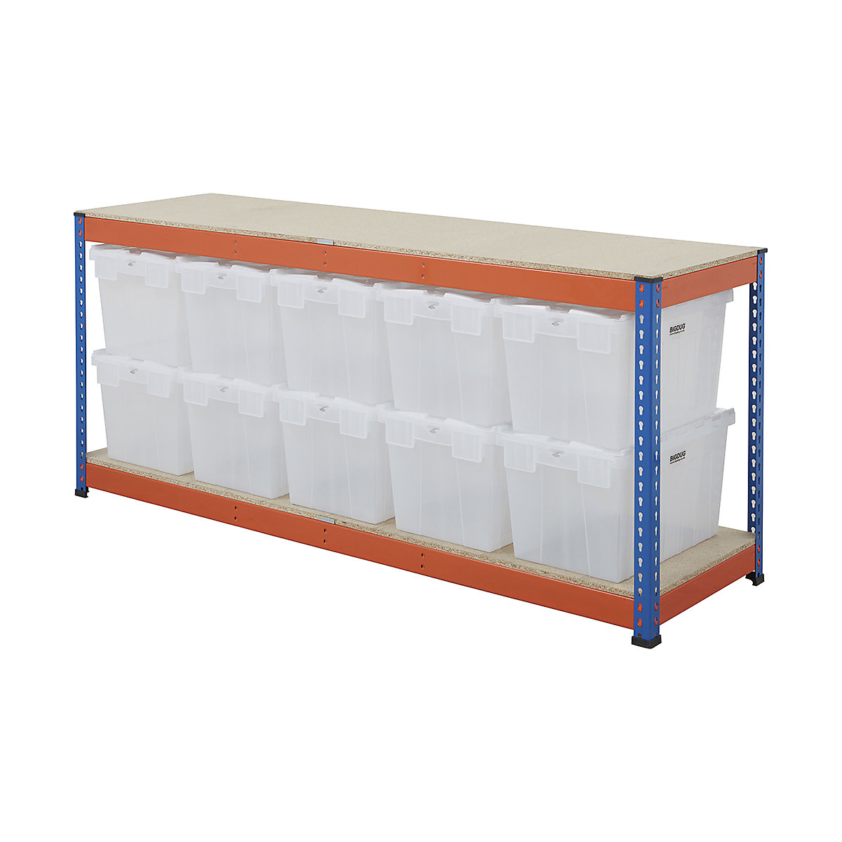 BiG400 Workbench with BiGDUG Euro Tote Boxes | Blue & Orange
