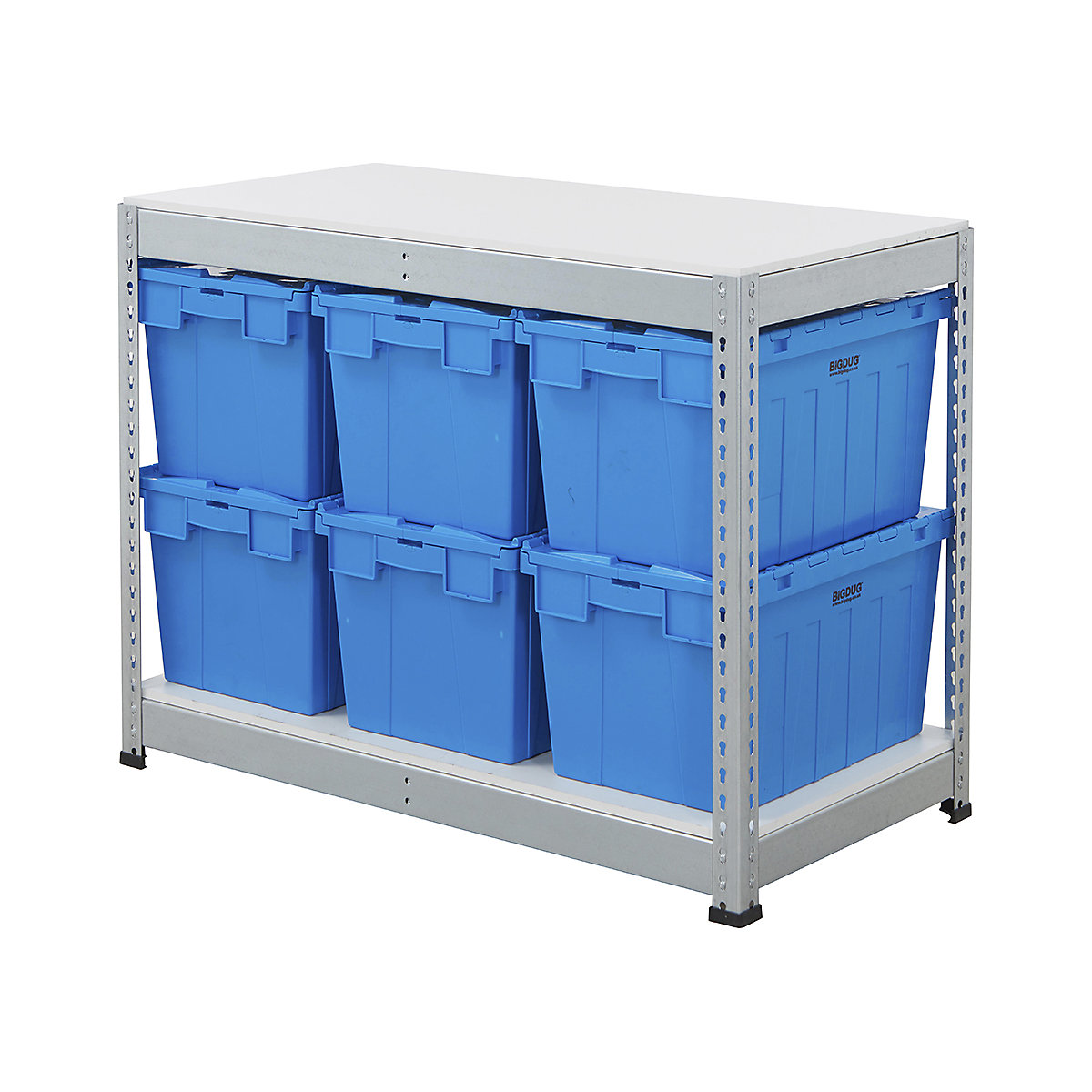 BiG400 Workbench with BiGDUG Euro Tote Boxes | Galvanised