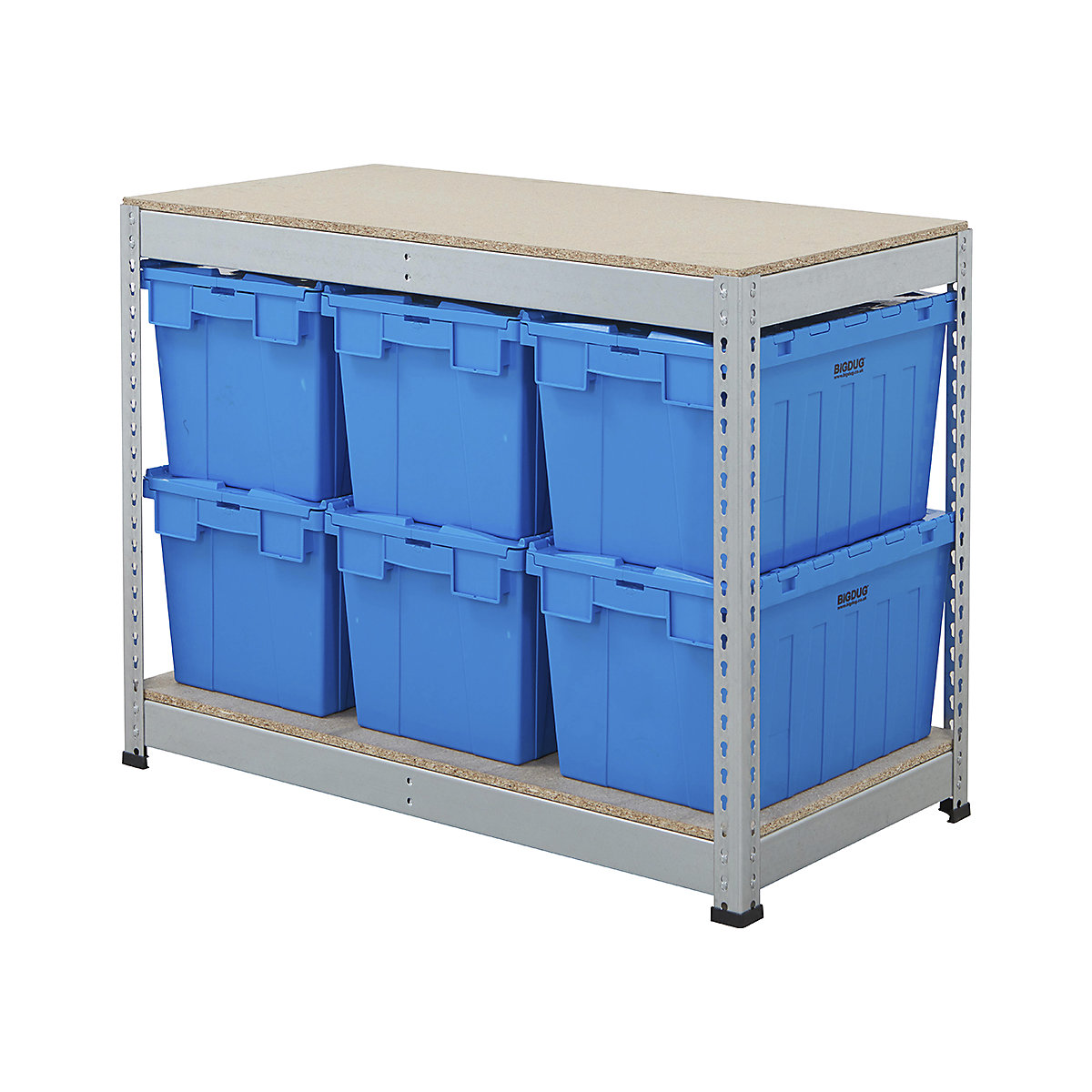 BiG400 Workbench with BiGDUG Euro Tote Boxes | Galvanised