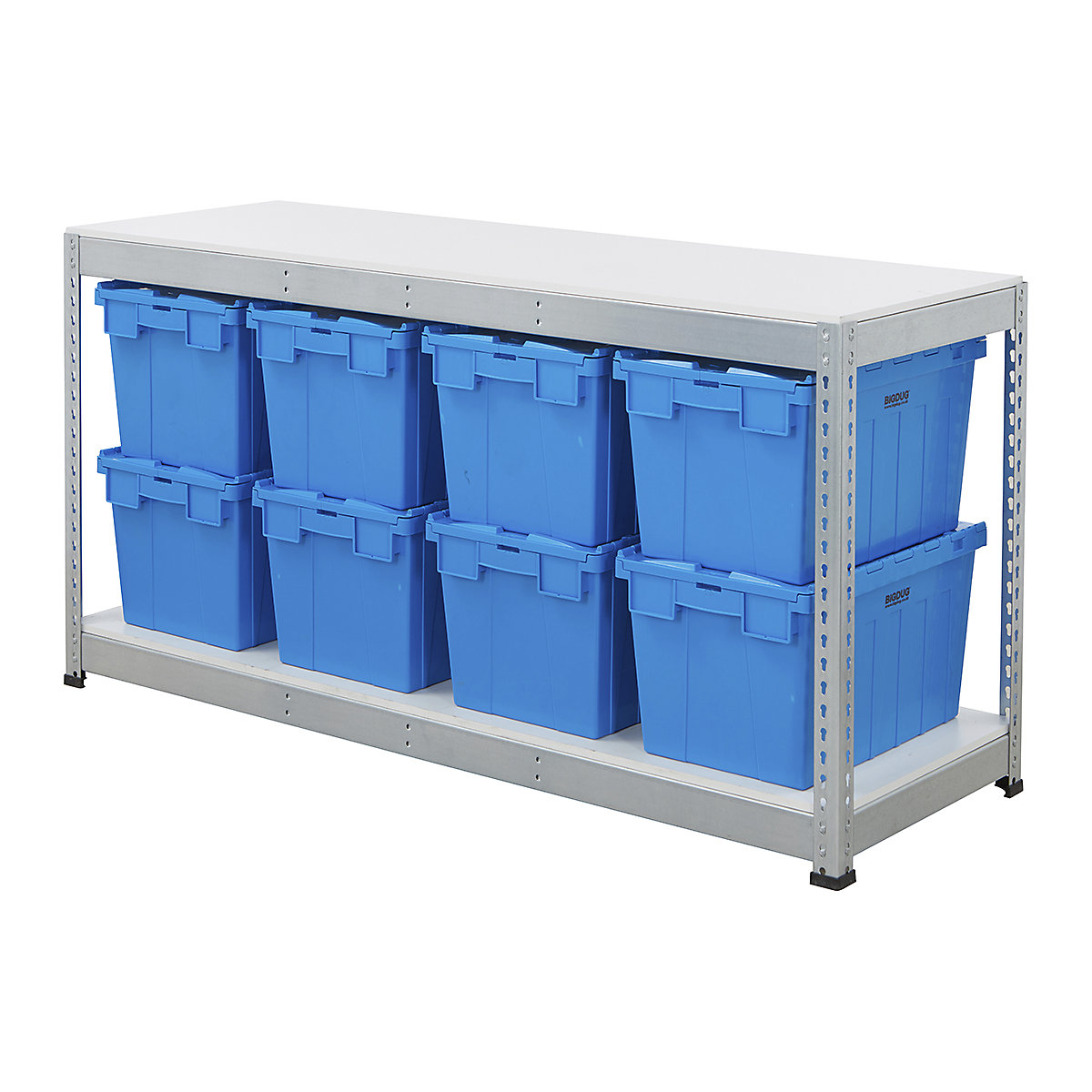 BiG400 Workbench with BiGDUG Euro Tote Boxes | Galvanised