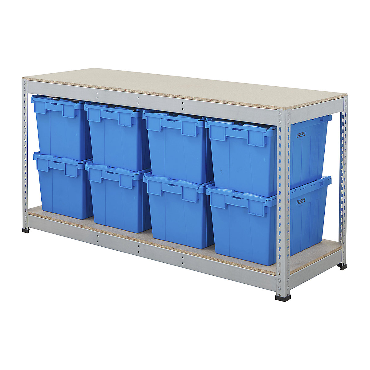 BiG400 Workbench with BiGDUG Euro Tote Boxes | Galvanised