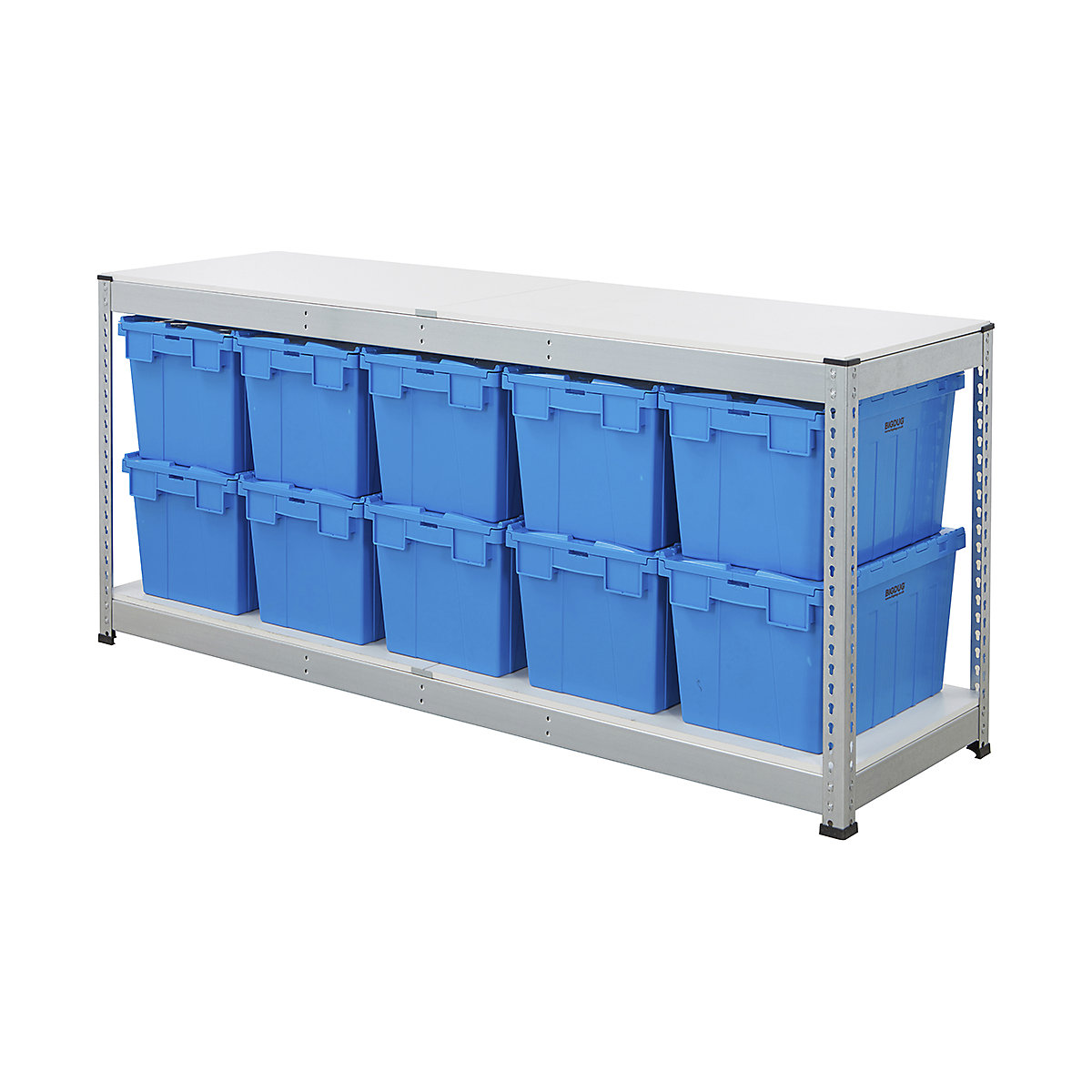 BiG400 Workbench with BiGDUG Euro Tote Boxes | Galvanised