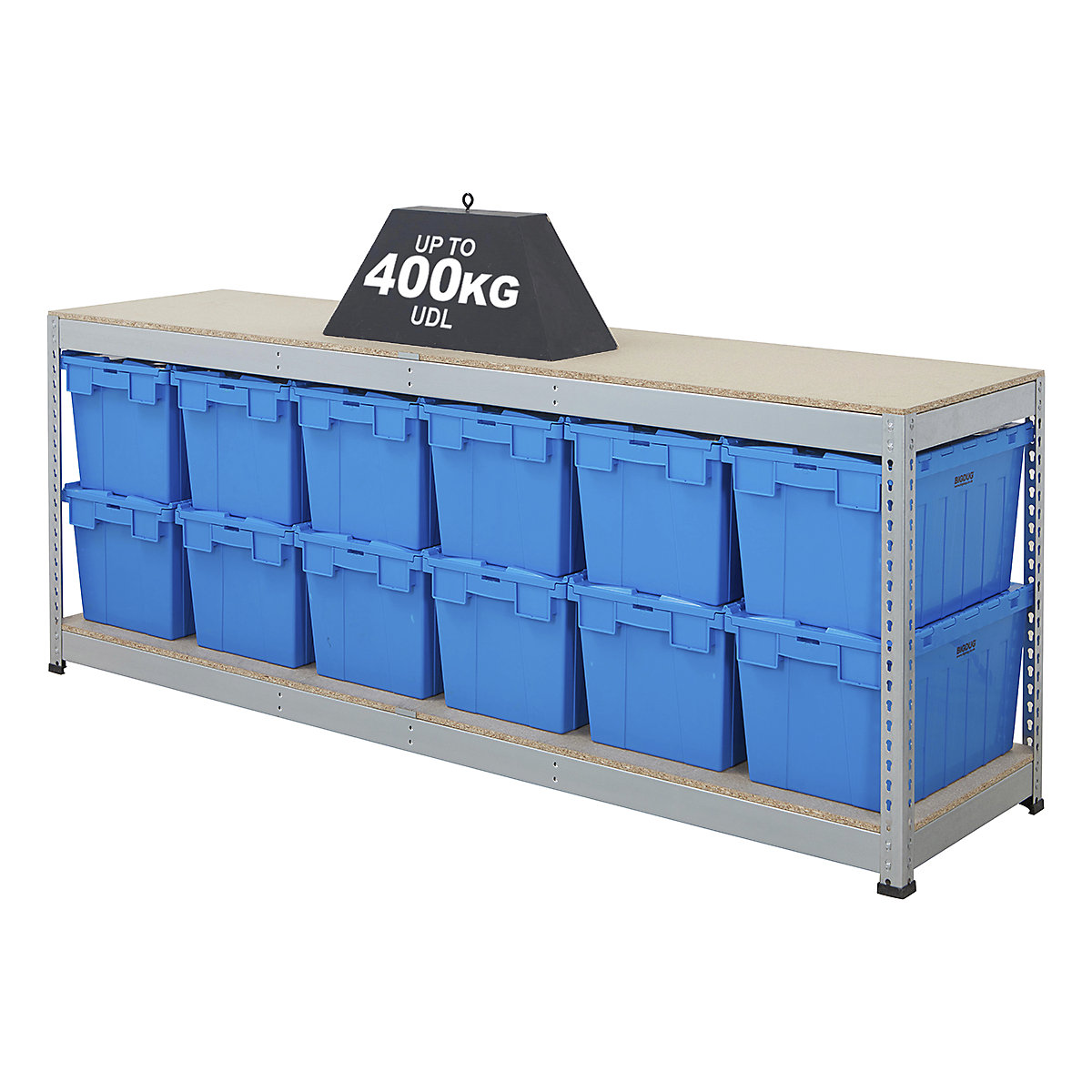 BiG400 Workbench with BiGDUG Euro Tote Boxes | Galvanised (Product illustration 3)-2