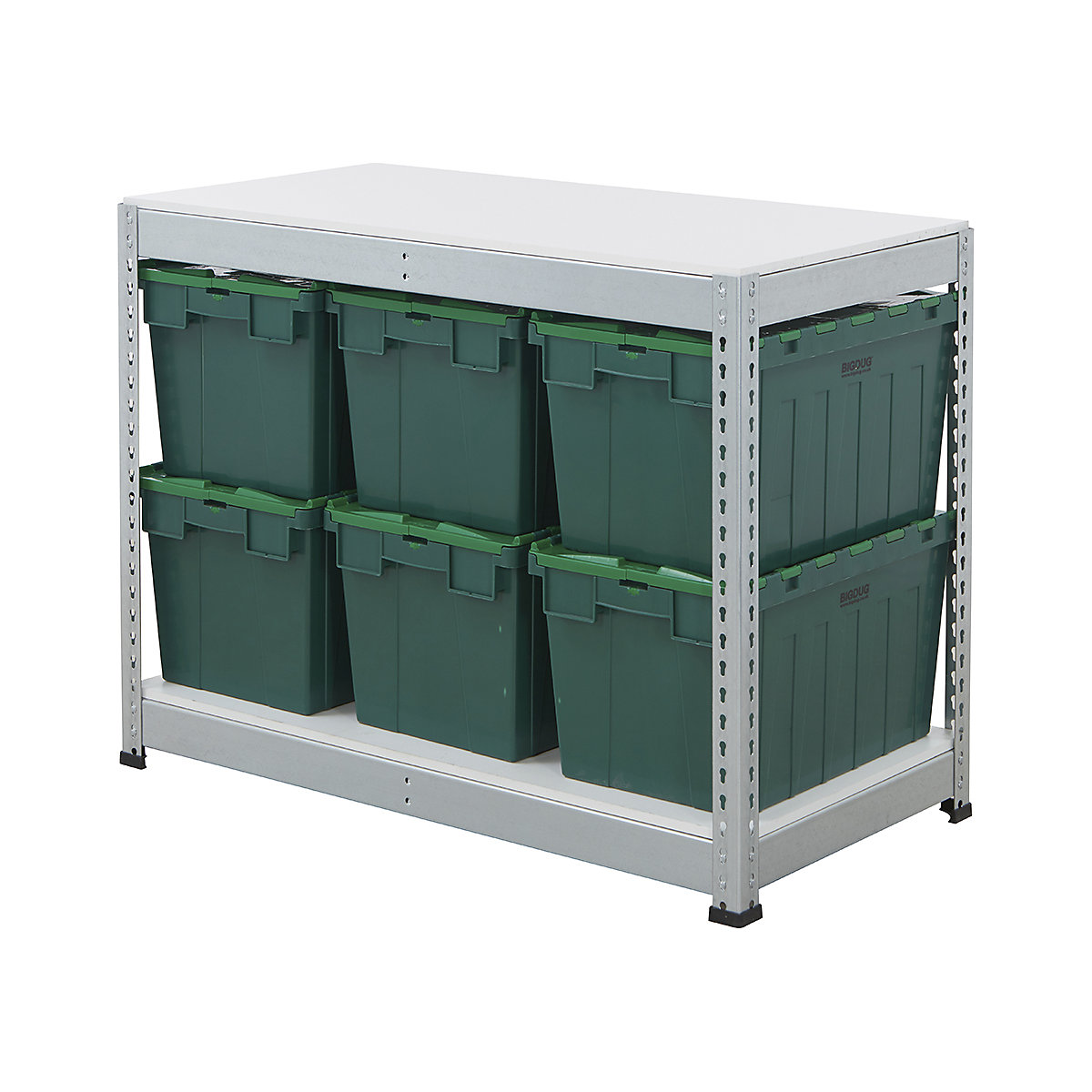 BiG400 Workbench with BiGDUG Euro Tote Boxes | Galvanised