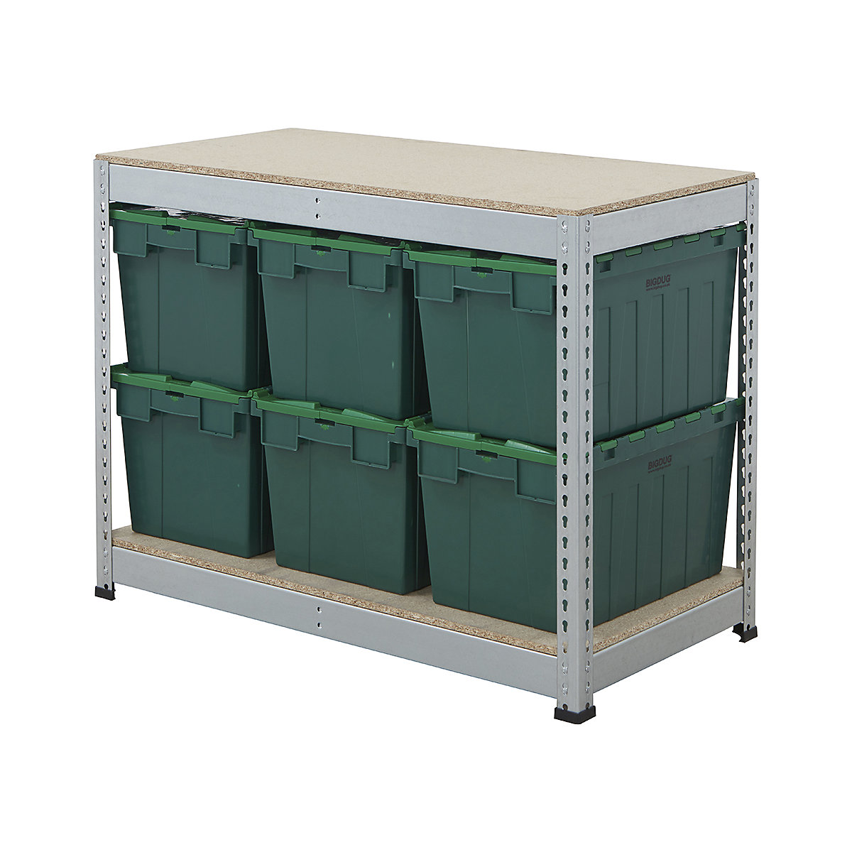BiG400 Workbench with BiGDUG Euro Tote Boxes | Galvanised