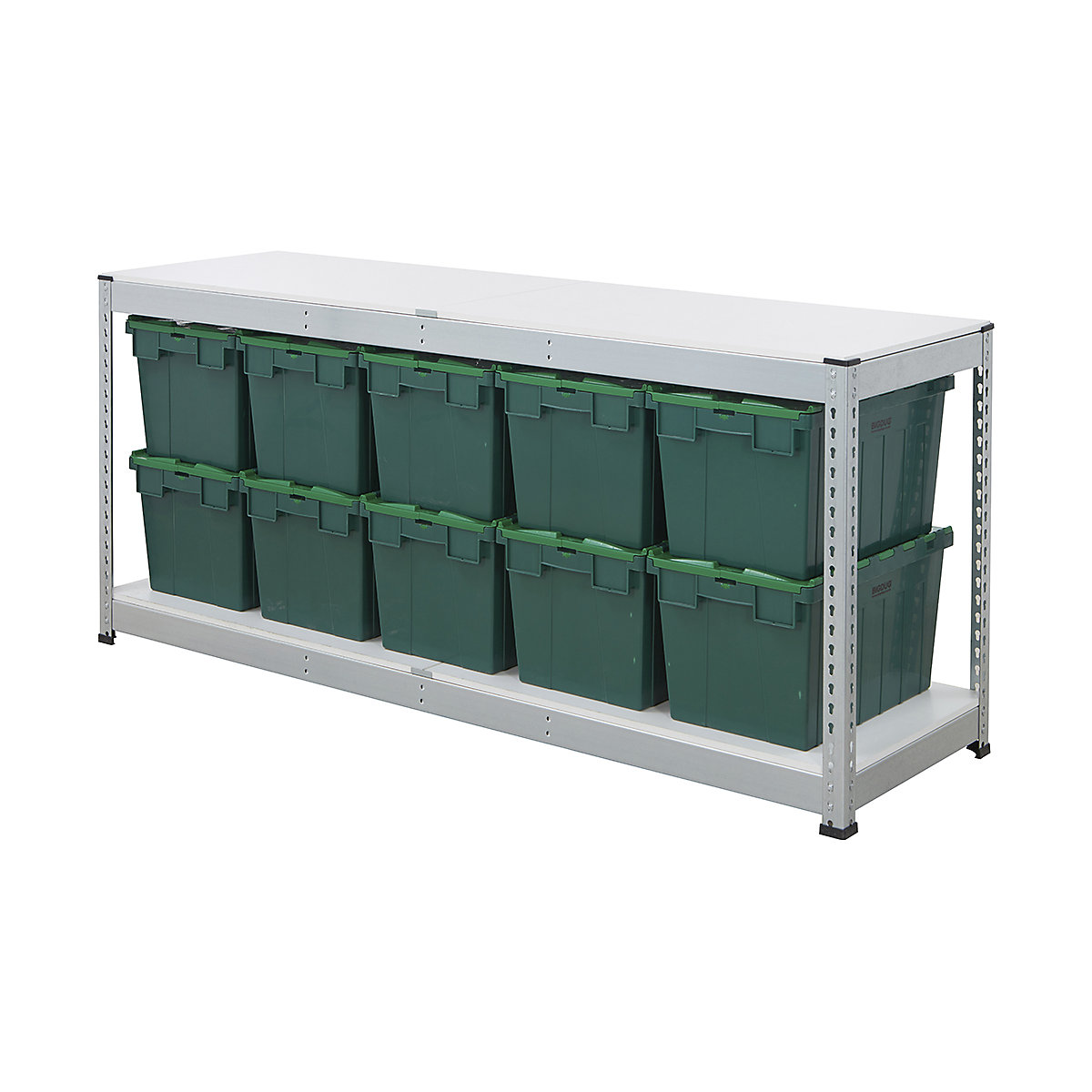 BiG400 Workbench with BiGDUG Euro Tote Boxes | Galvanised