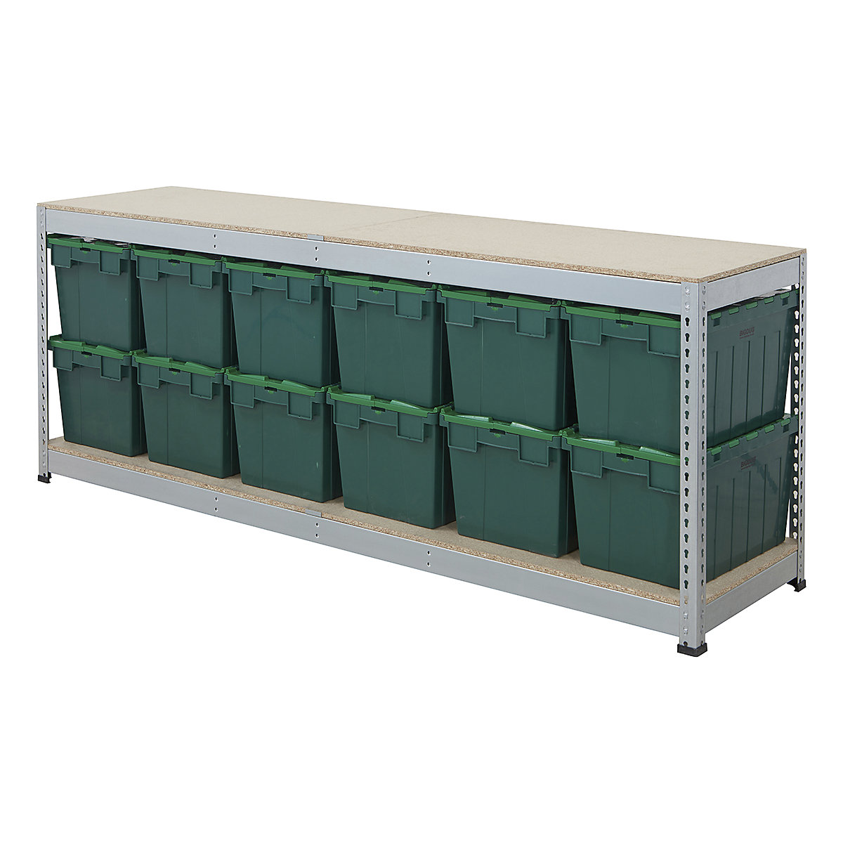 BiG400 Workbench with BiGDUG Euro Tote Boxes | Galvanised
