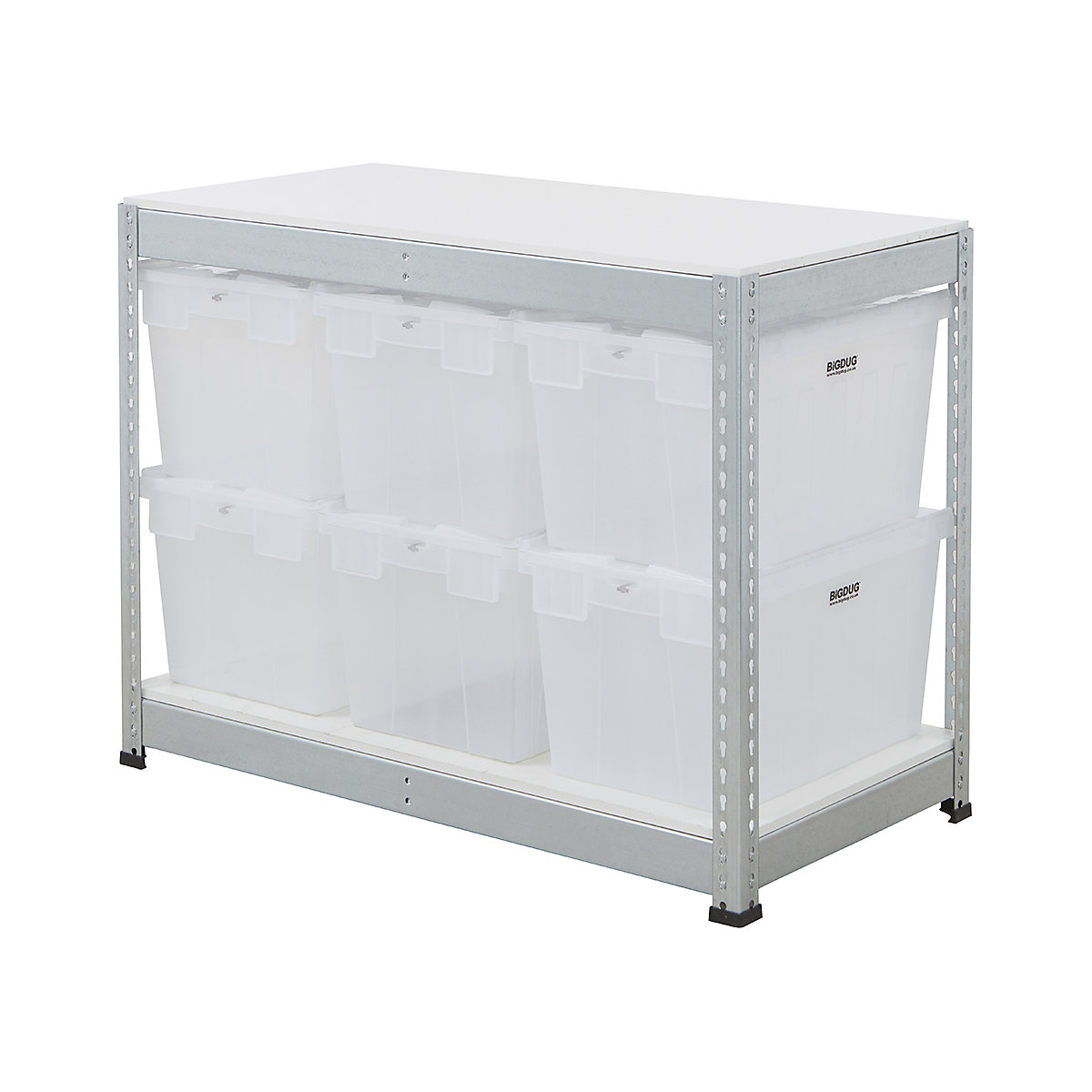 BiG400 Workbench with BiGDUG Euro Tote Boxes | Galvanised