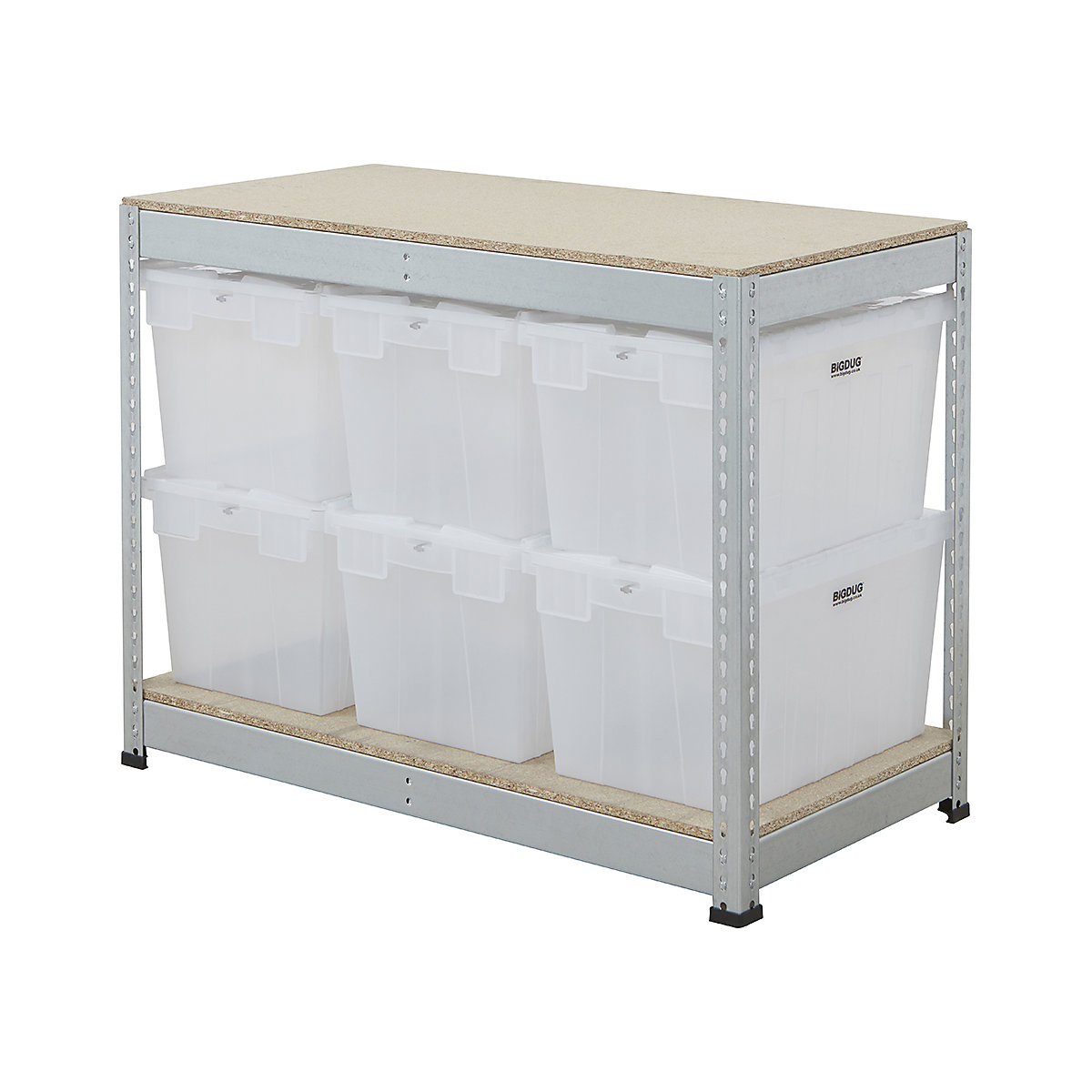 BiG400 Workbench with BiGDUG Euro Tote Boxes | Galvanised