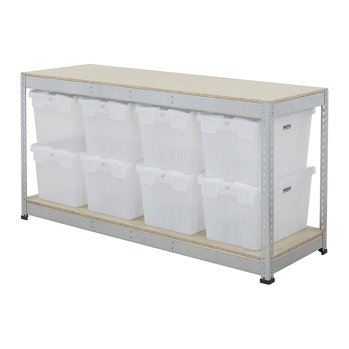 BiG400 Workbench with BiGDUG Euro Tote Boxes | Galvanised