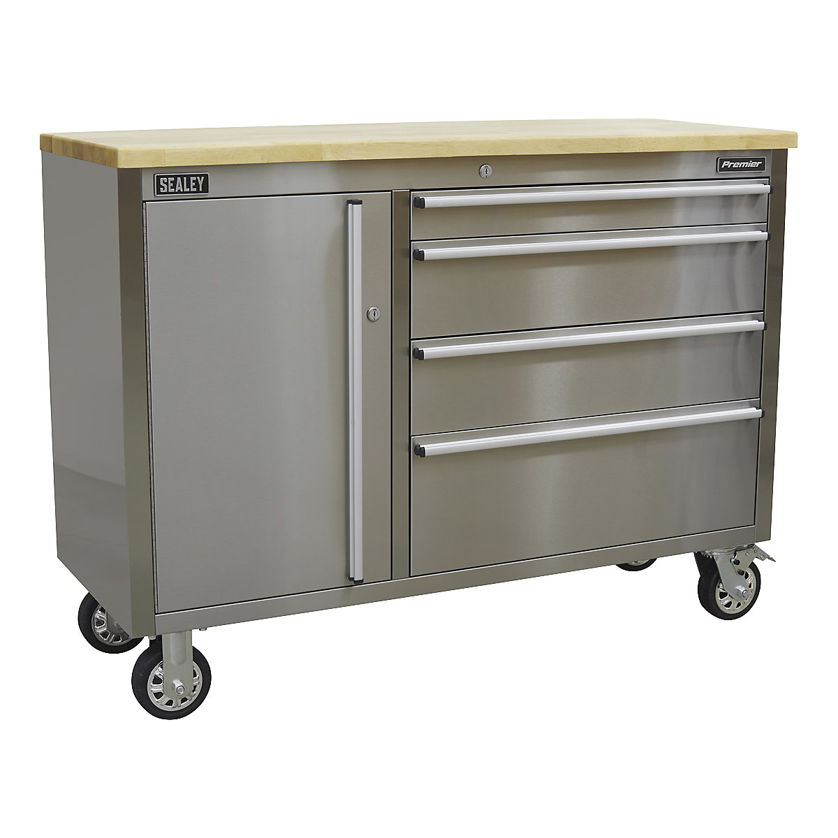 Sealey Premier Mobile Stainless Steel Tool Cabinet | 4 Drawer