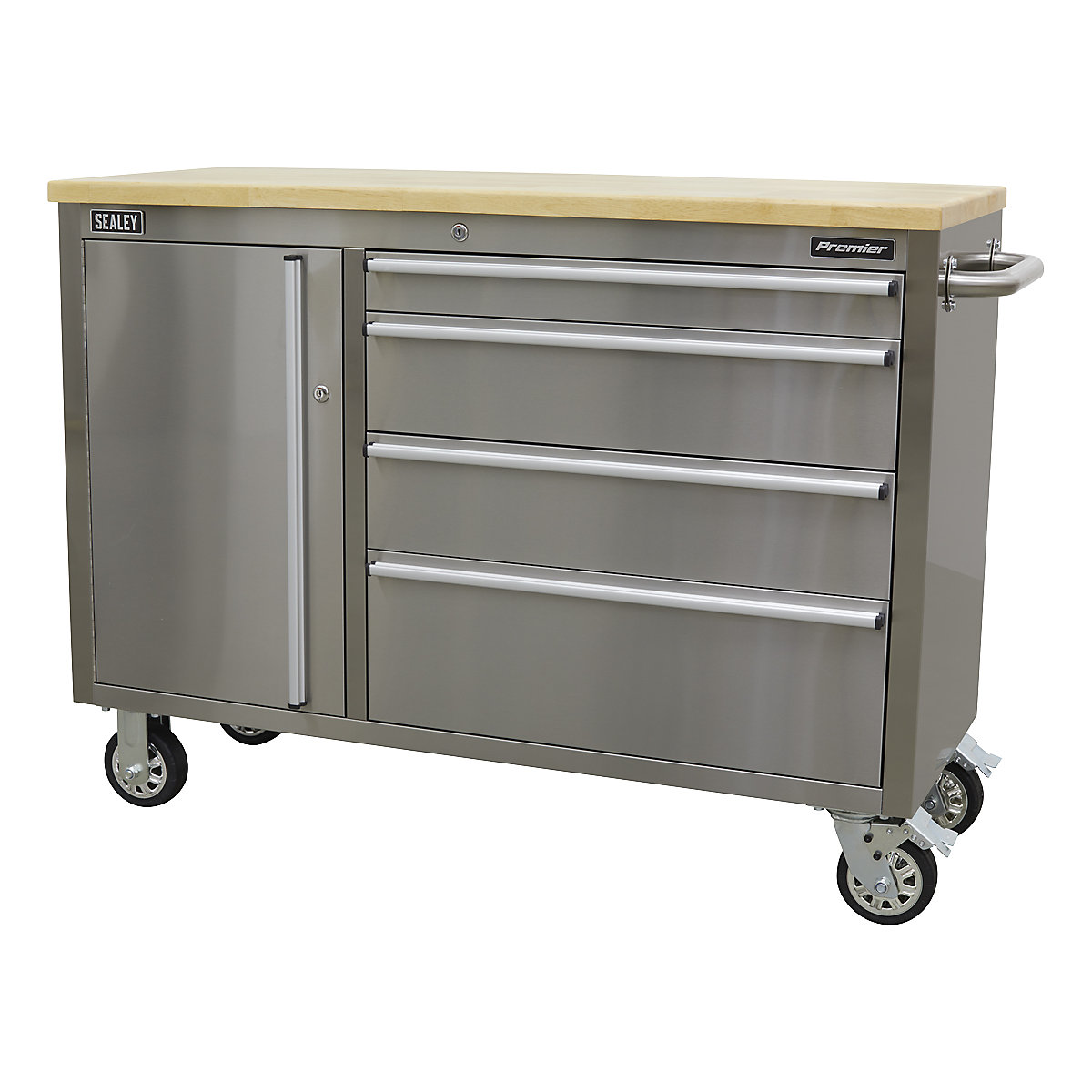 Sealey Premier Mobile Stainless Steel Tool Cabinet | 4 Drawer (Product illustration 3)-2